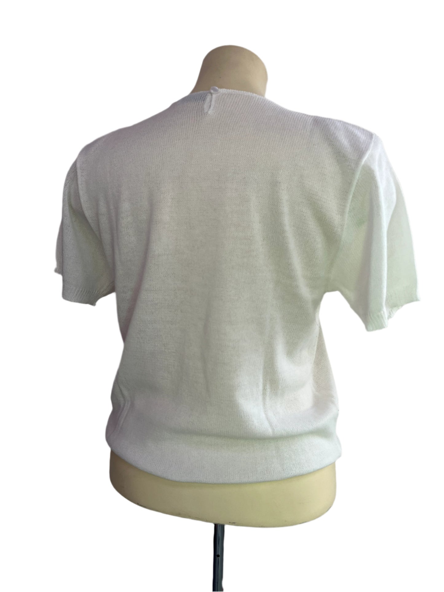 CURRENTS WHITE APPLIQUE TOP SZ 16