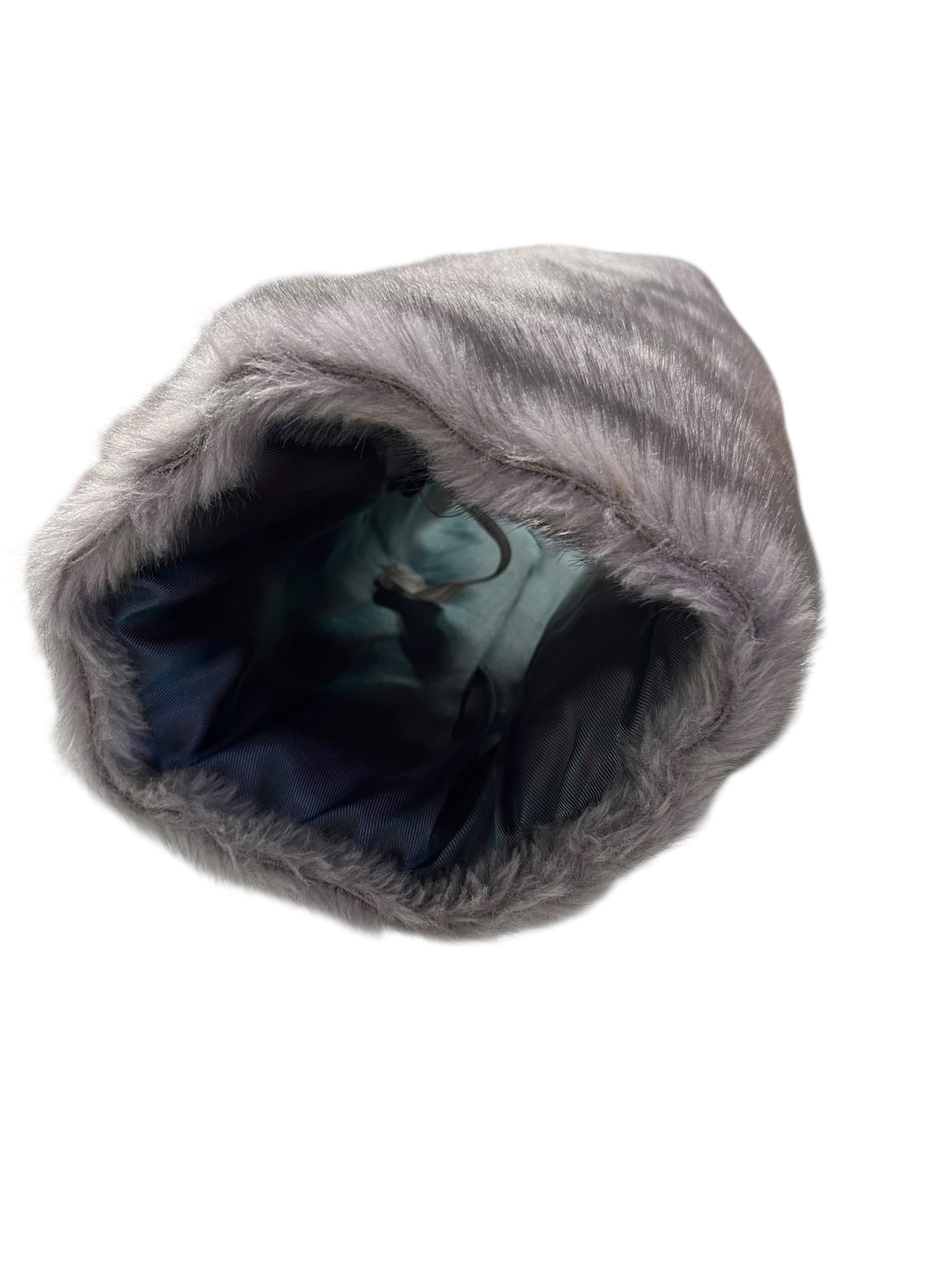 FAUX GREY FUR MUFF