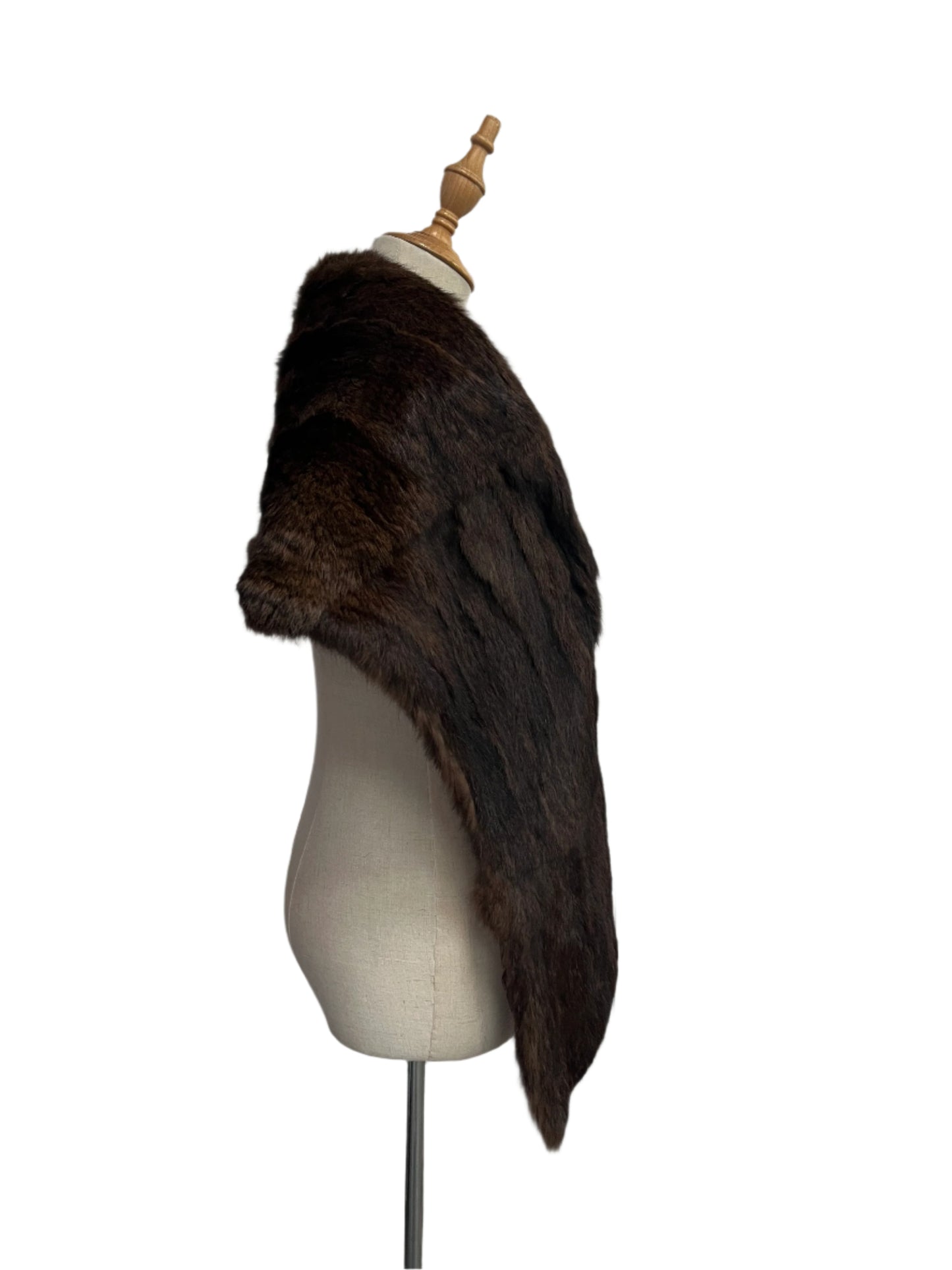 DEEP BROWN FUR STOLE SZ 8-12