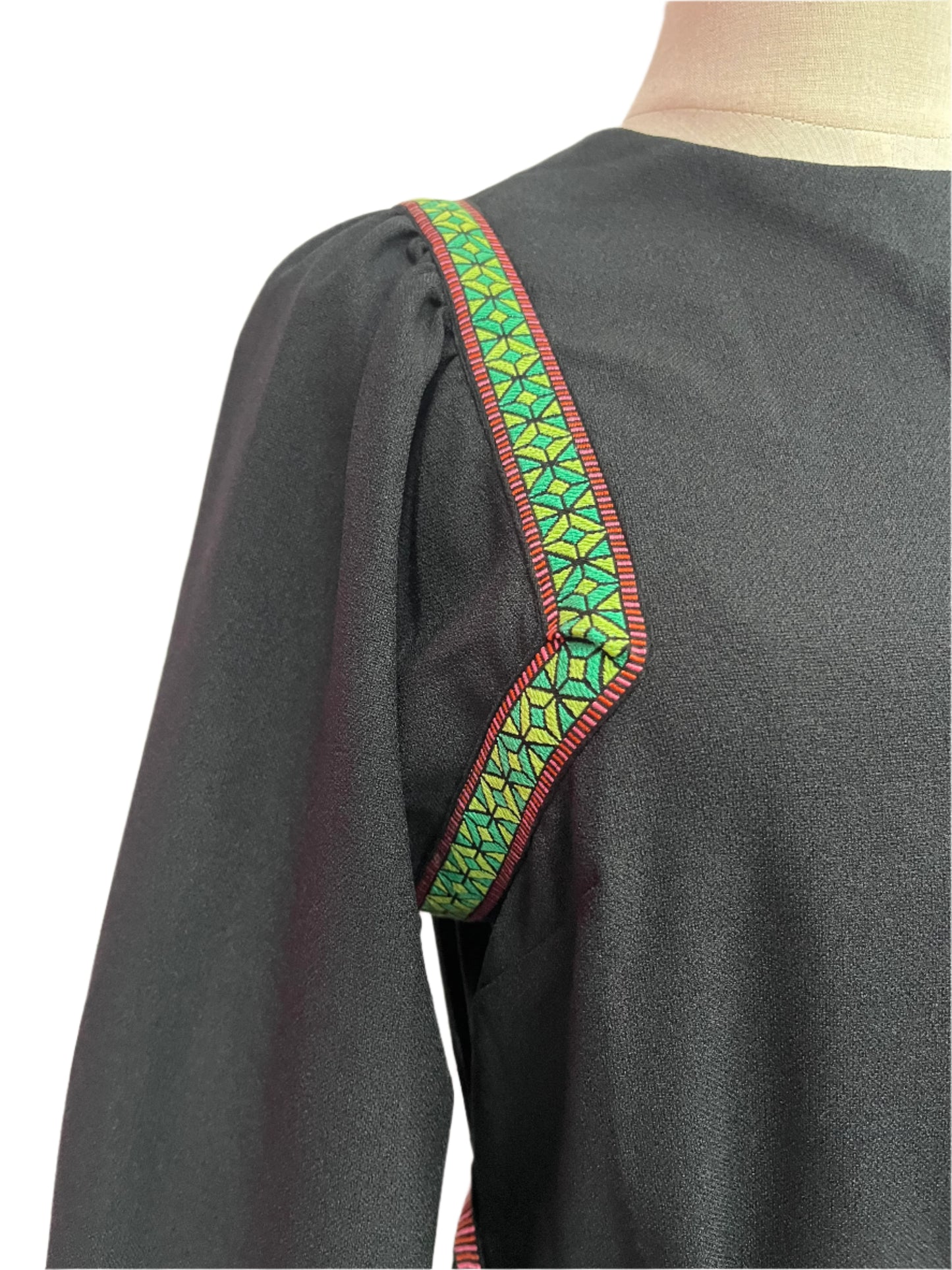 BLACK 70S MAXI DRESS SZ 12/14