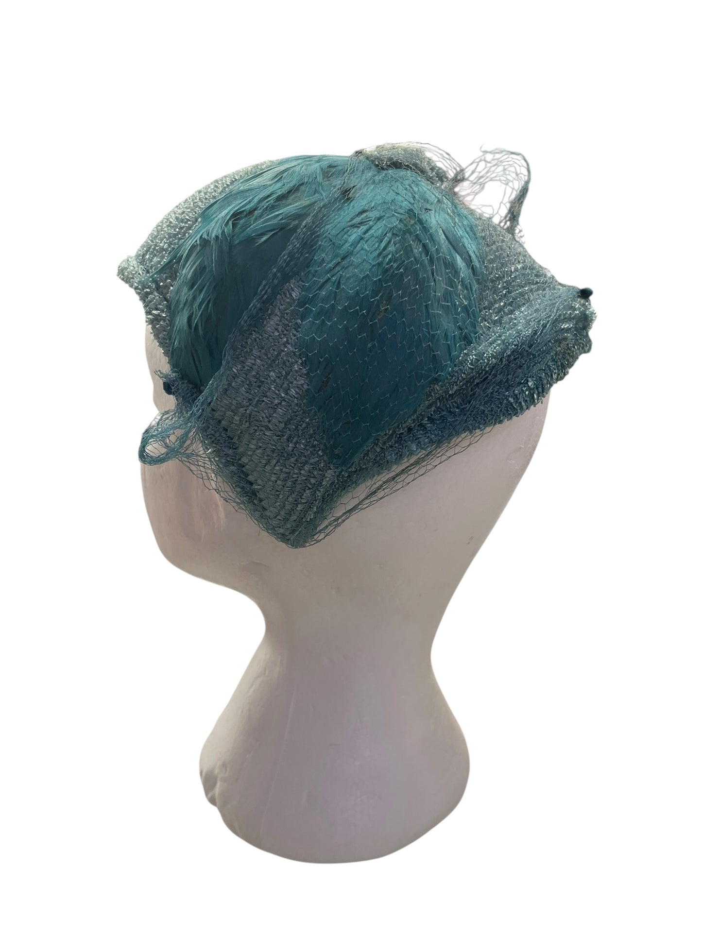 TEAL FEATHER HEADPIECE