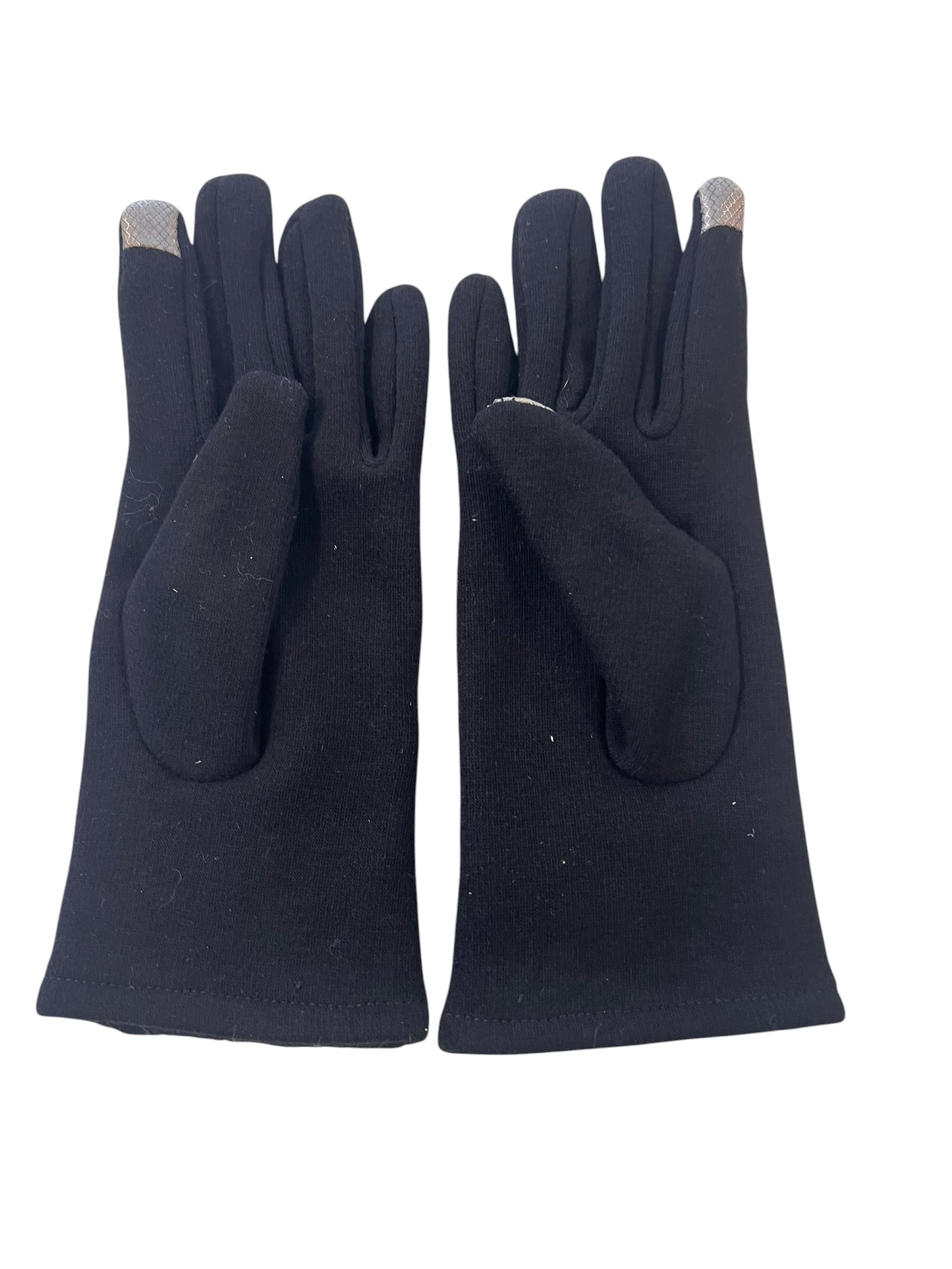 BLACK WITH CREAM ROSE GLOVES