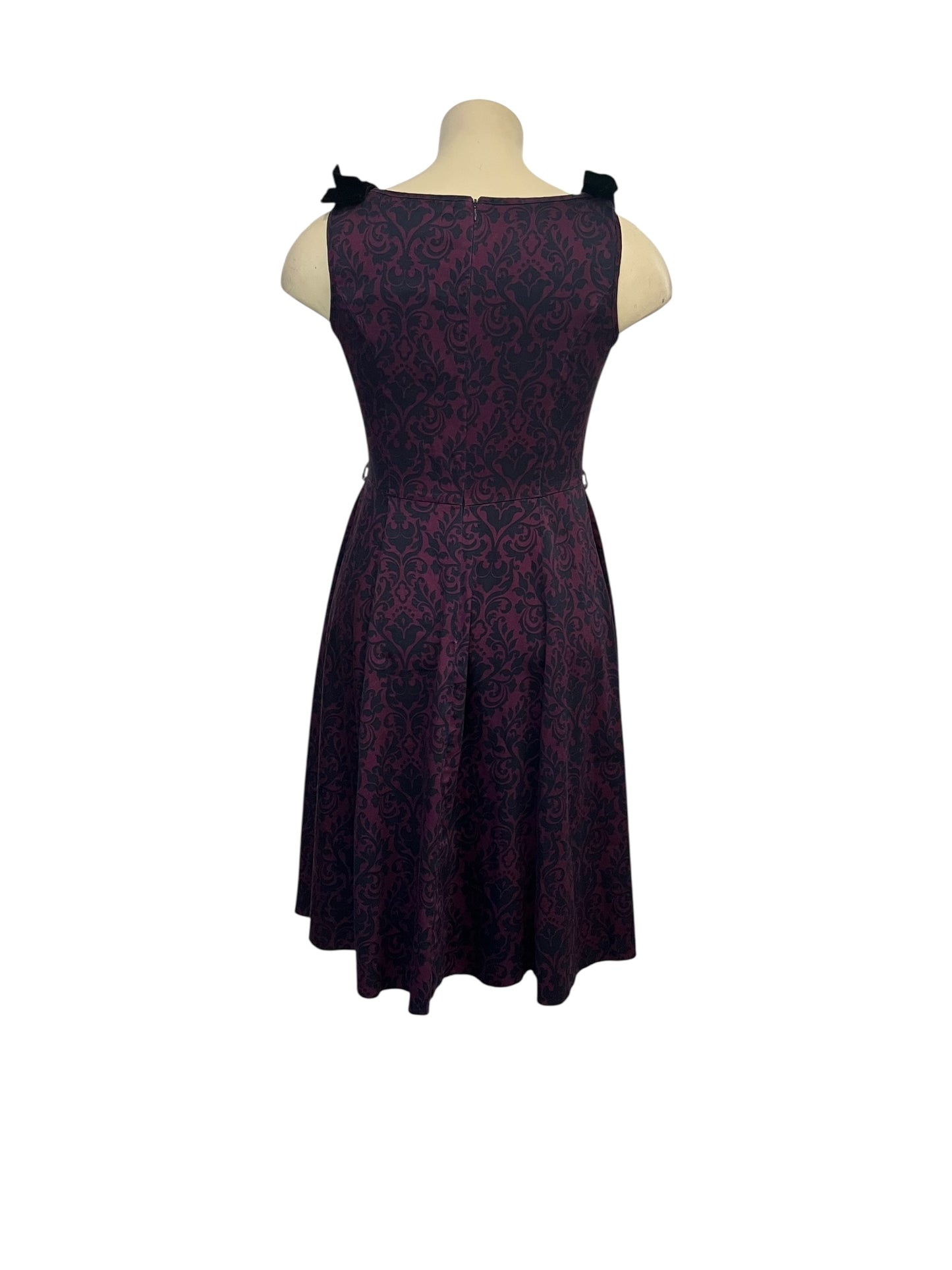 LADY VINTAGE MAROON DAMASK DRESS | 18
