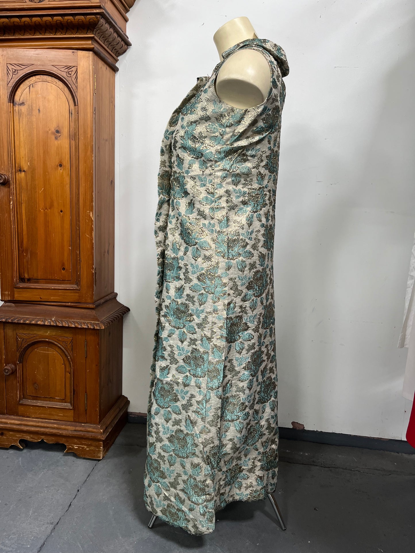 METALLIC BROCADE DRESS sz 14/16