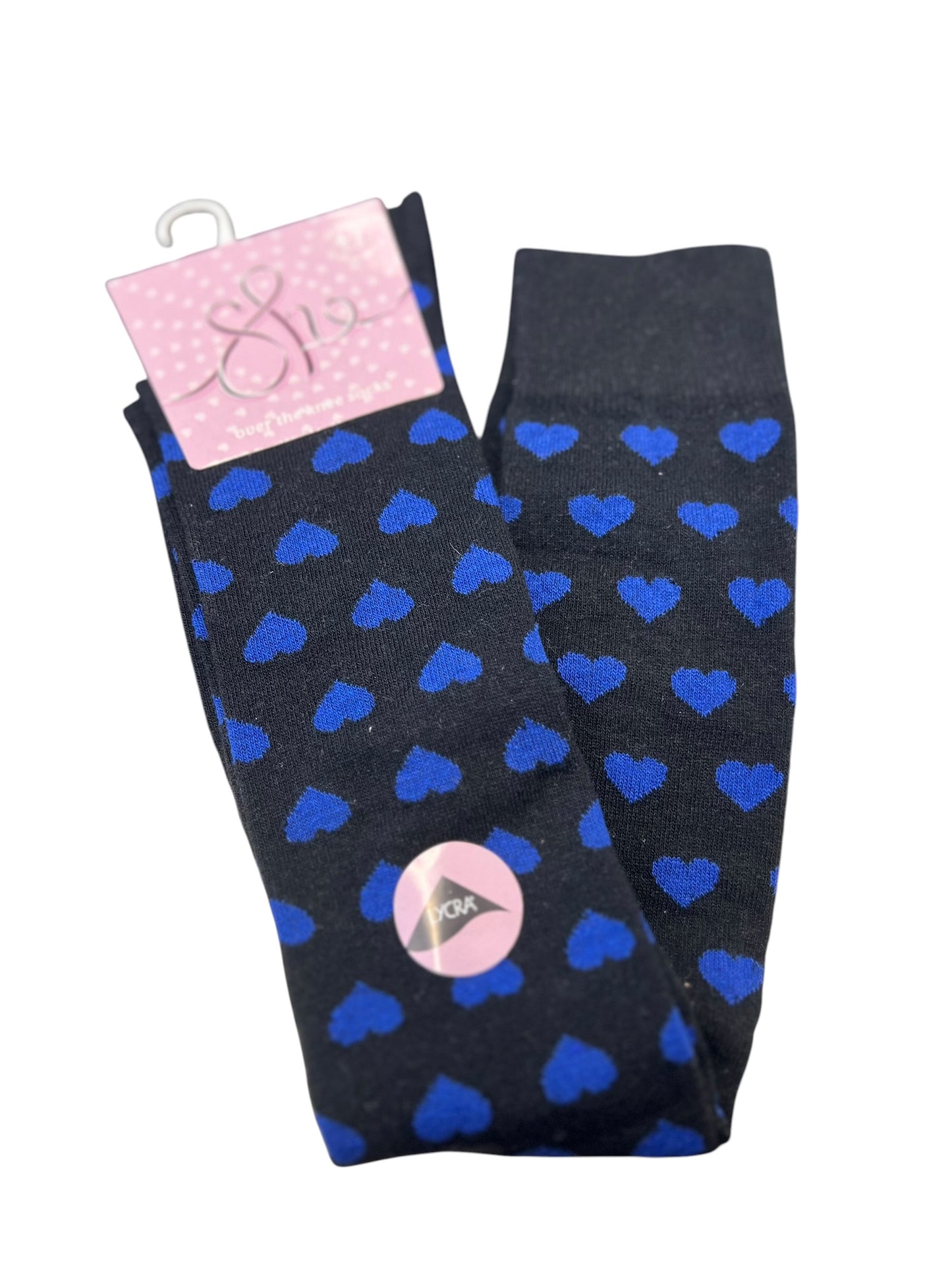BLUE HEART KNEE HIGH SOCKS