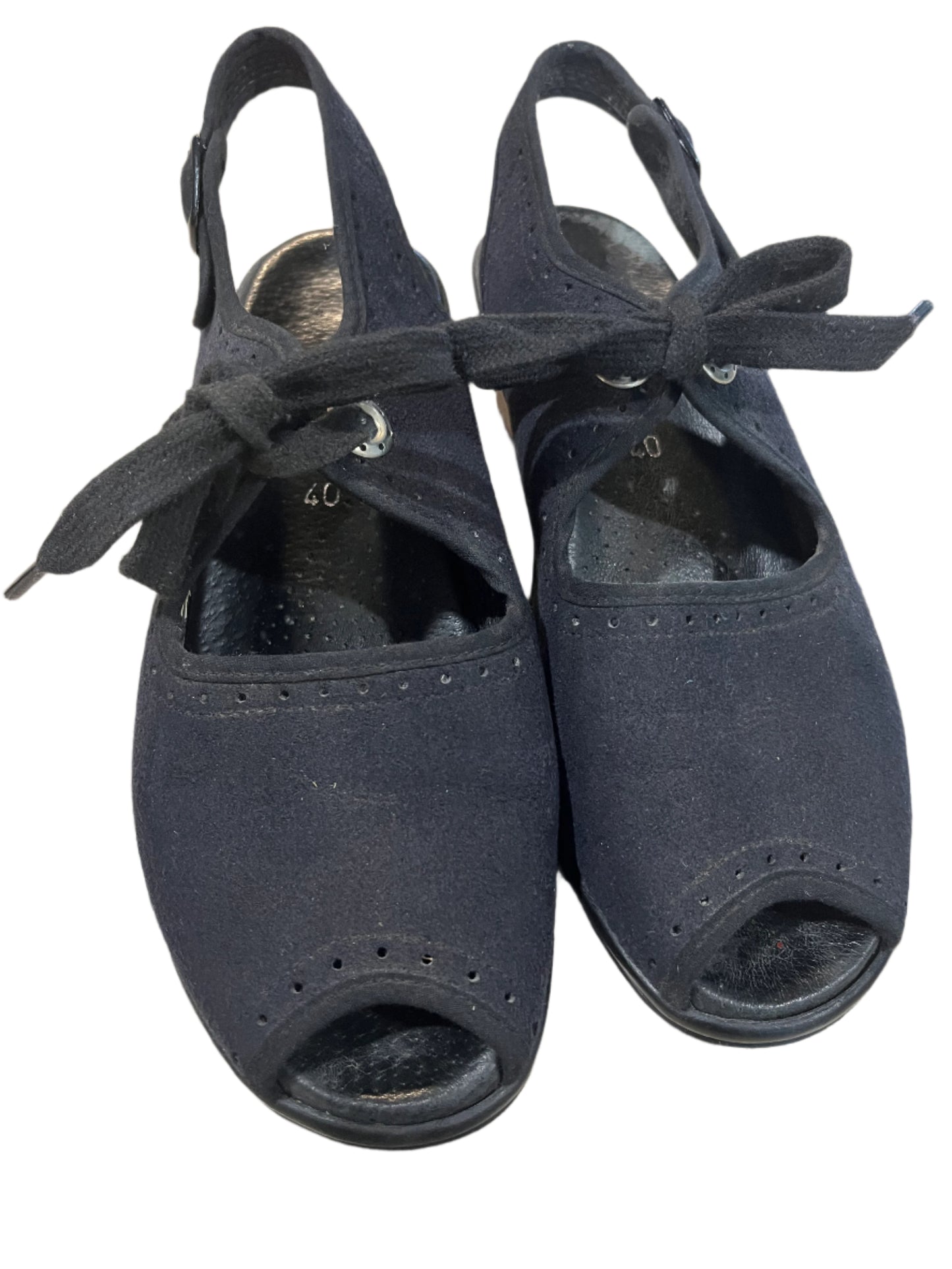 BLEYER BLACK SLINGBACK SHOES SZ 8