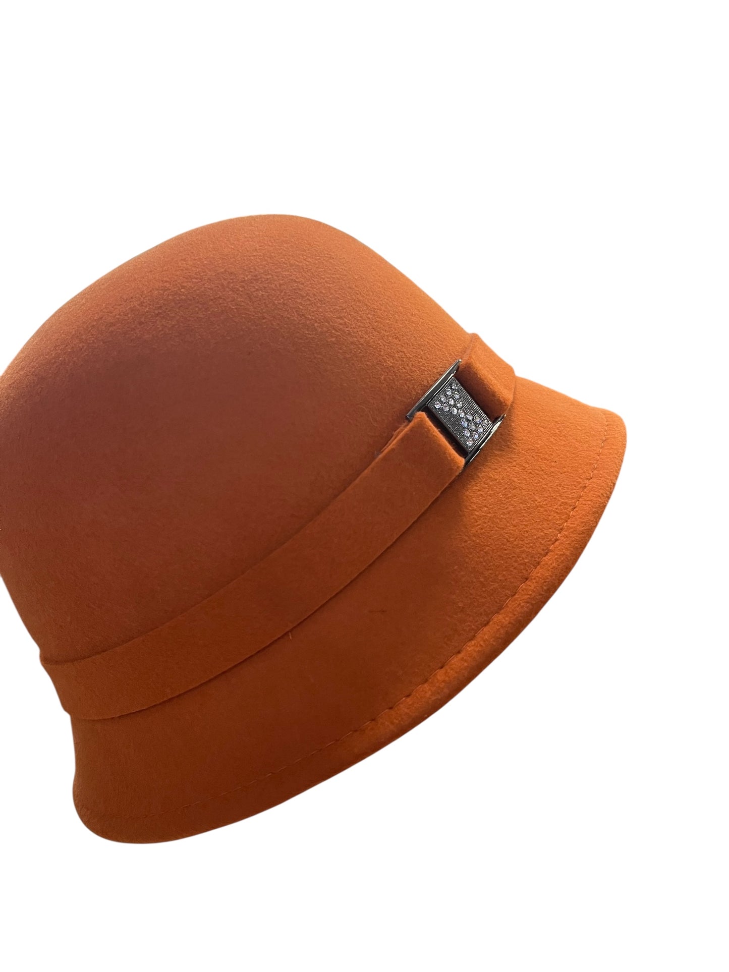 RUST ORANGE CLOCHE HAT