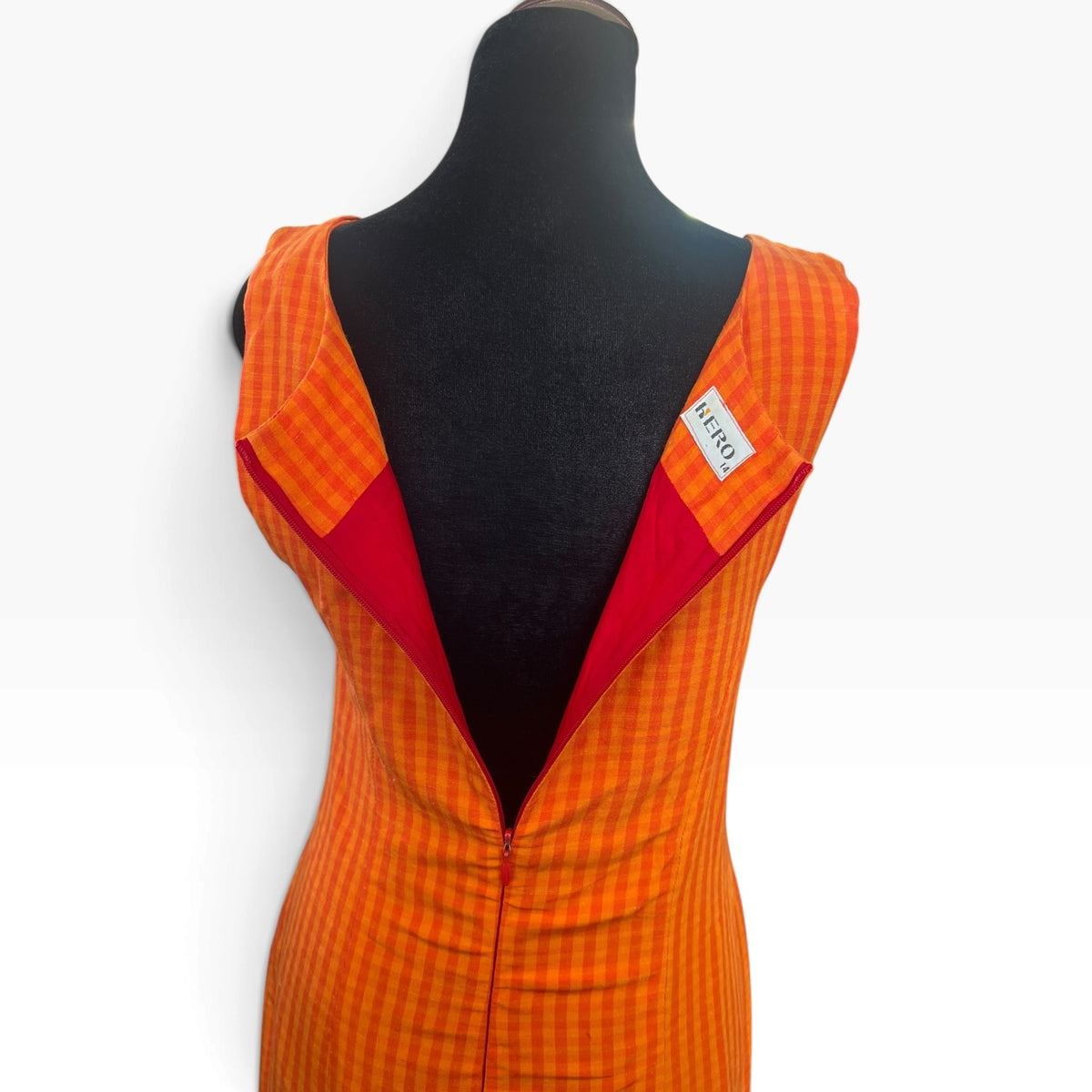 HERO ORANGE GINGHAM DRESS | 14