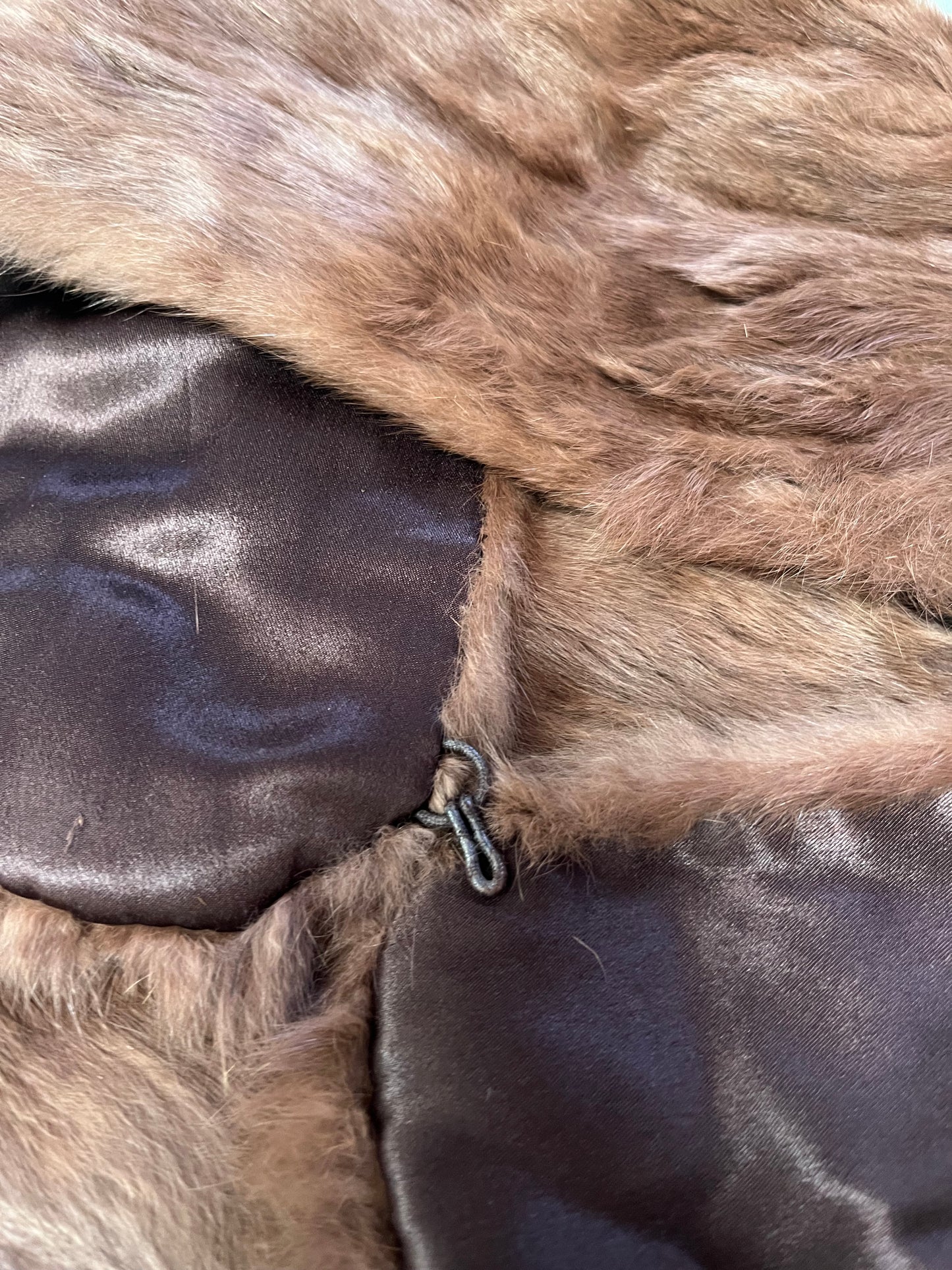 BROWN FUR CAPELET SZ 8- 10
