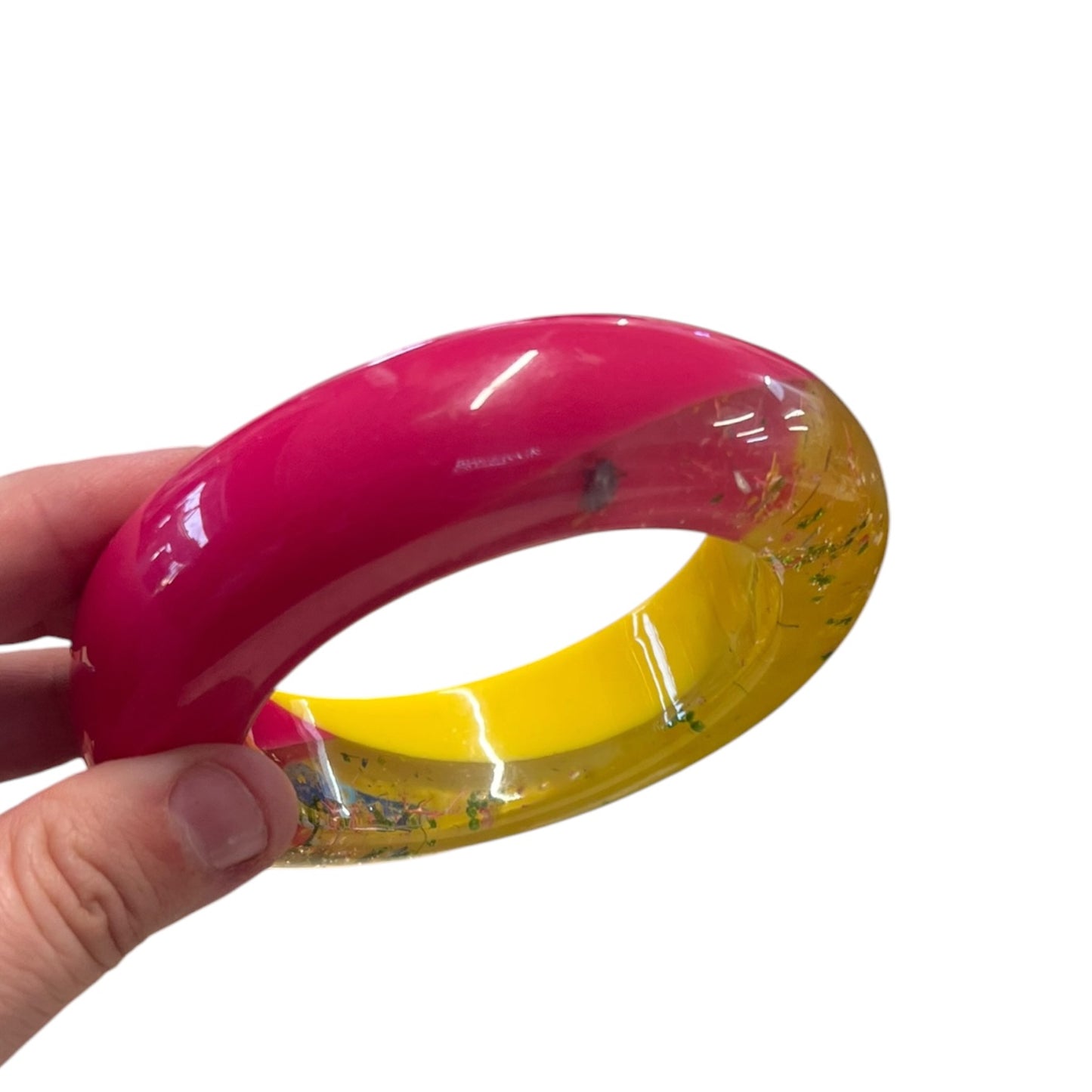 PINK & YELLOW RESIN BANGLE