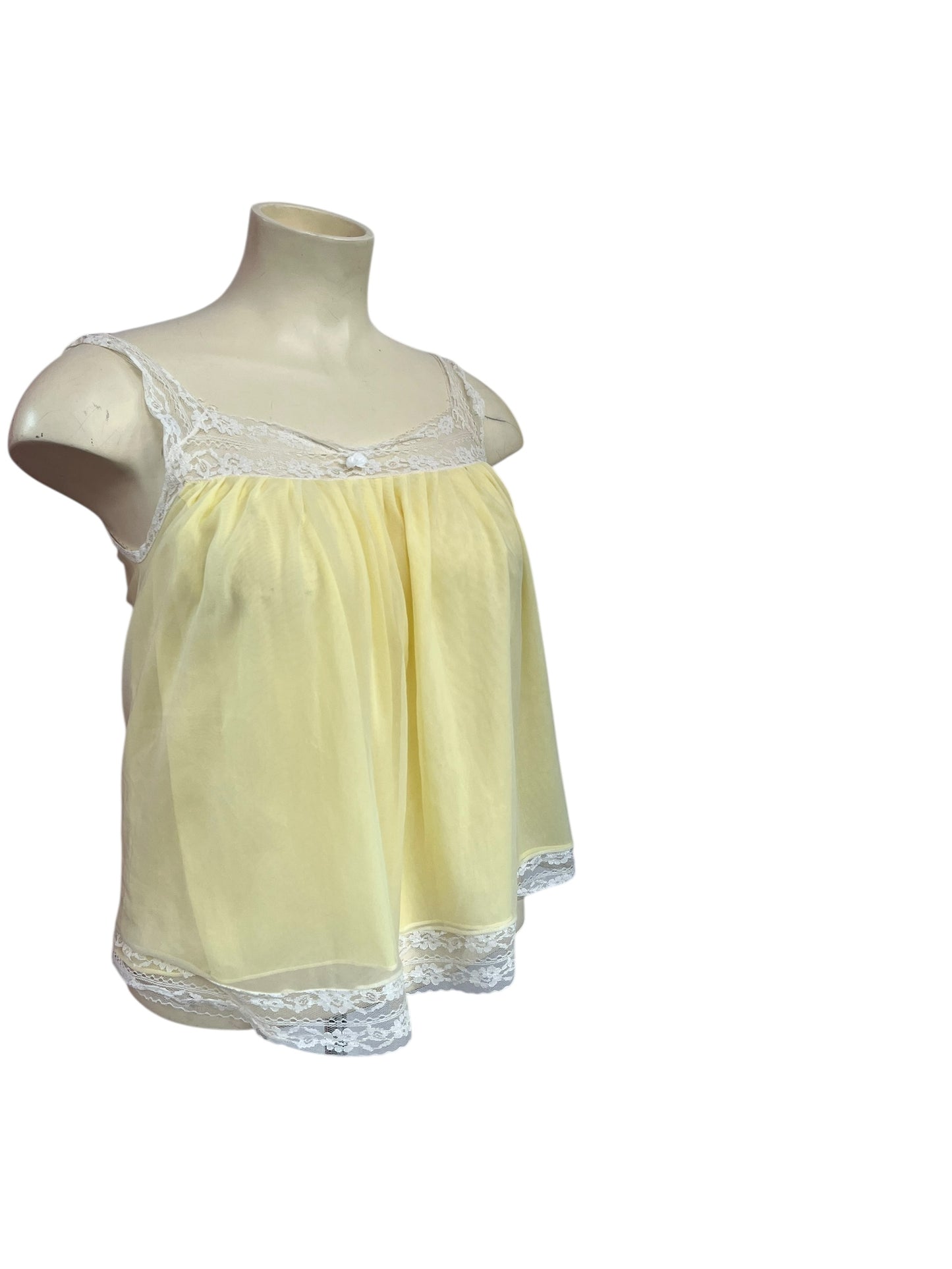 YELLOW NYLON NIGHTIE SET SZ 10