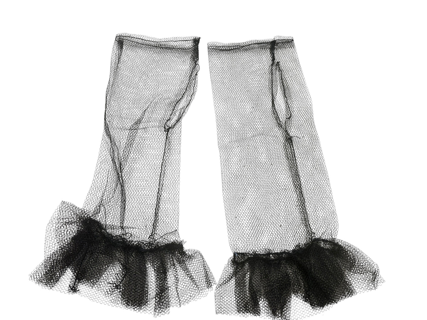 BLACK MESH FINGERLESS GLOVES