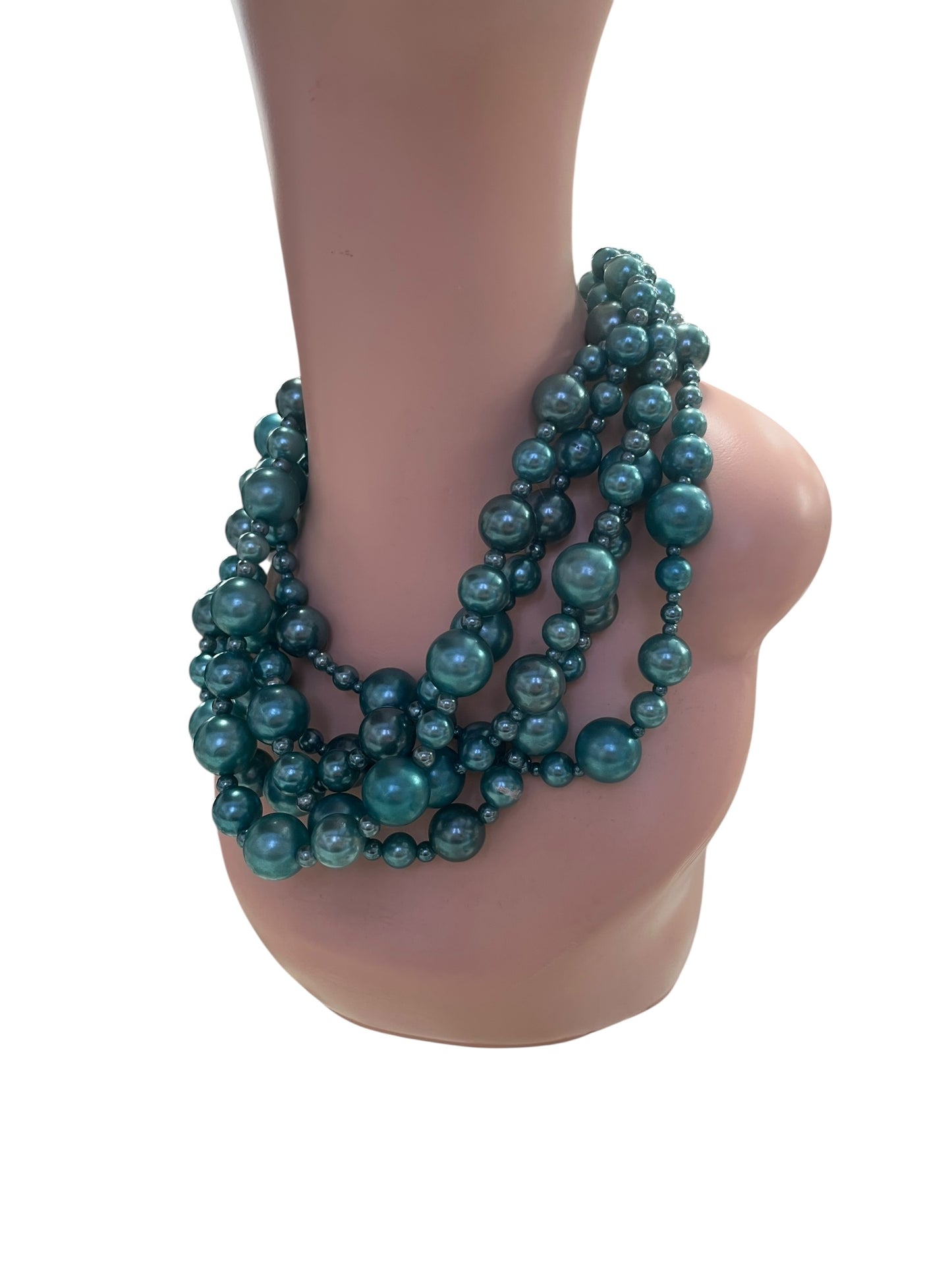 CHUNKY TEAL PEARL NECKLACE