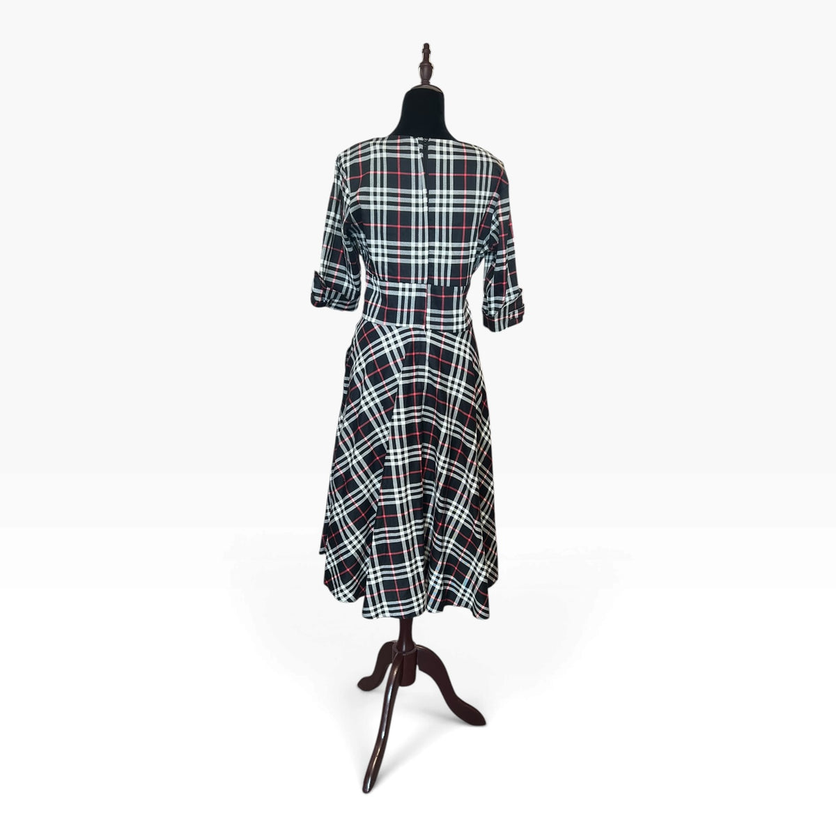 UNIQUE VINTAGE TARTAN DRESS | L/14