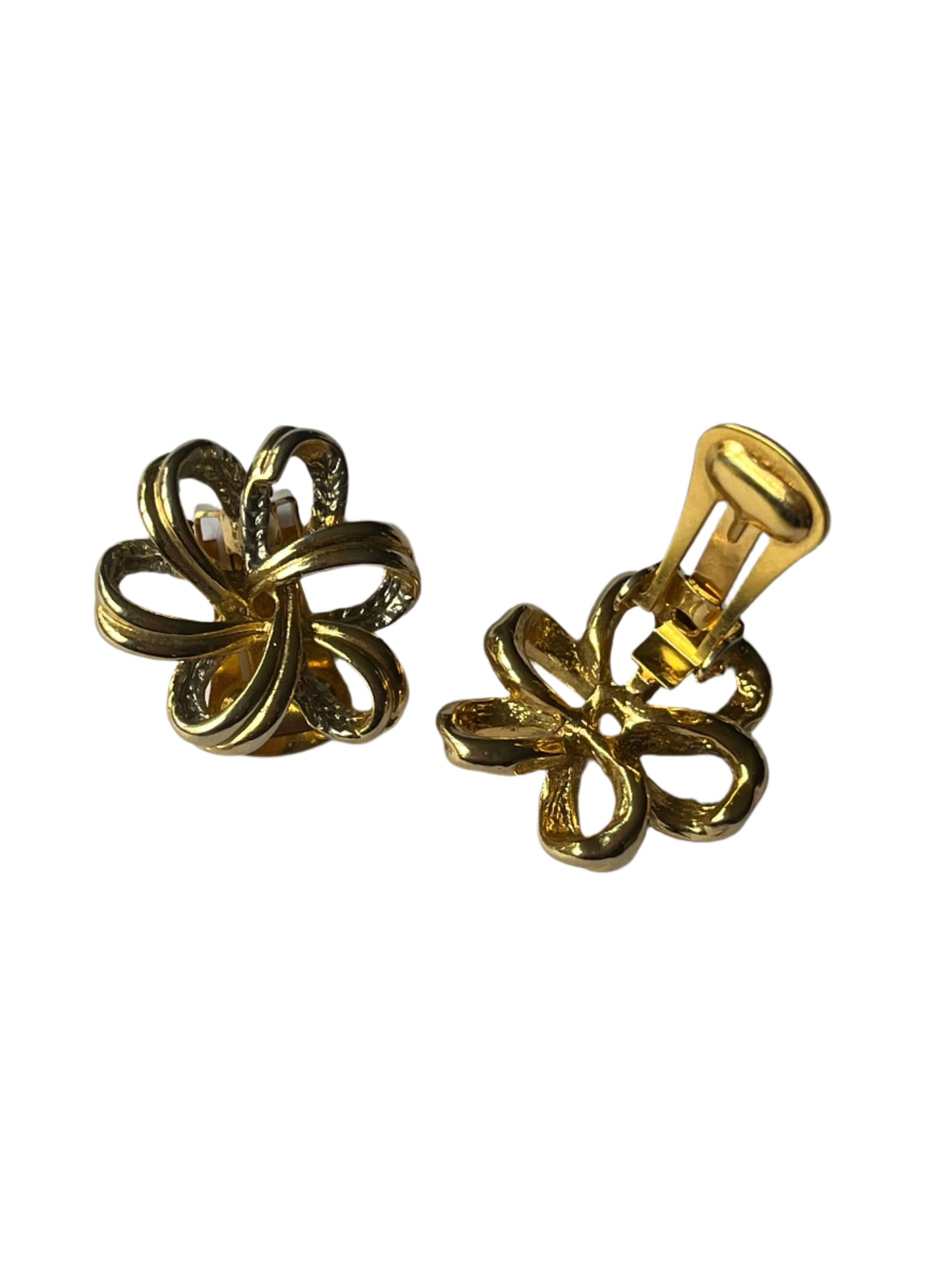 GOLD DAISY CLIP ON EARRINGS