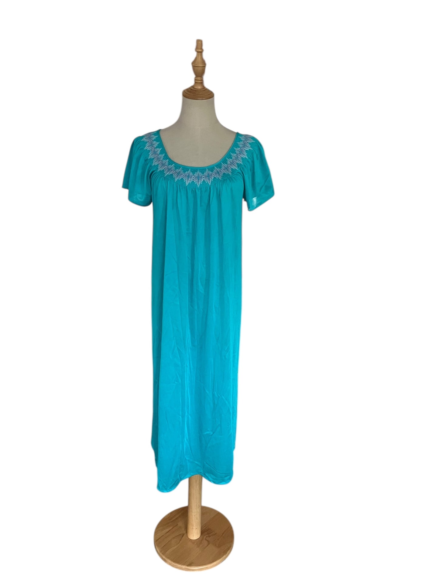 TEAL NYLON NIGHTIE | 10/12
