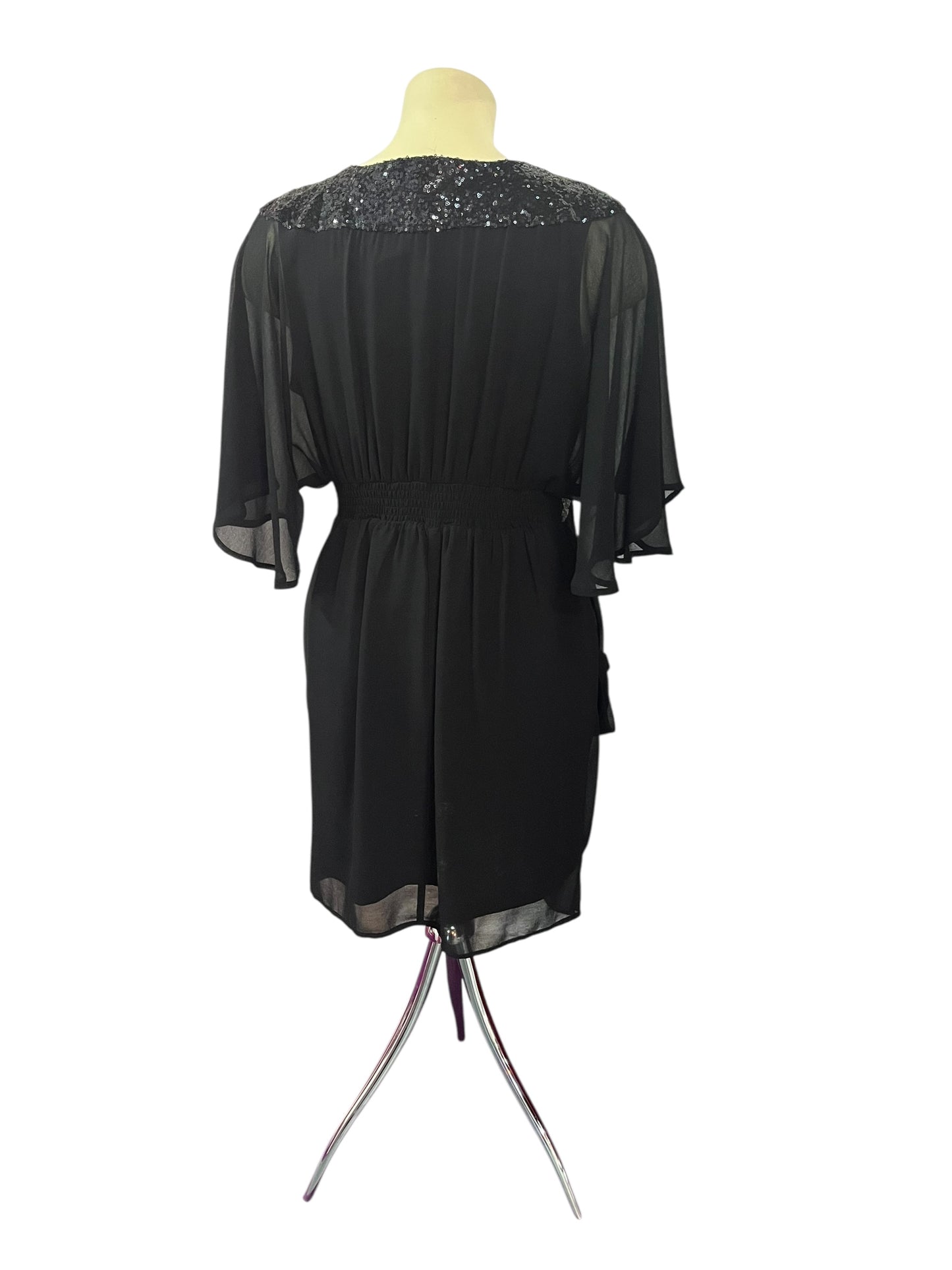 CITY CHIC BLACK SEQUIN DRESS SZ S 14/16