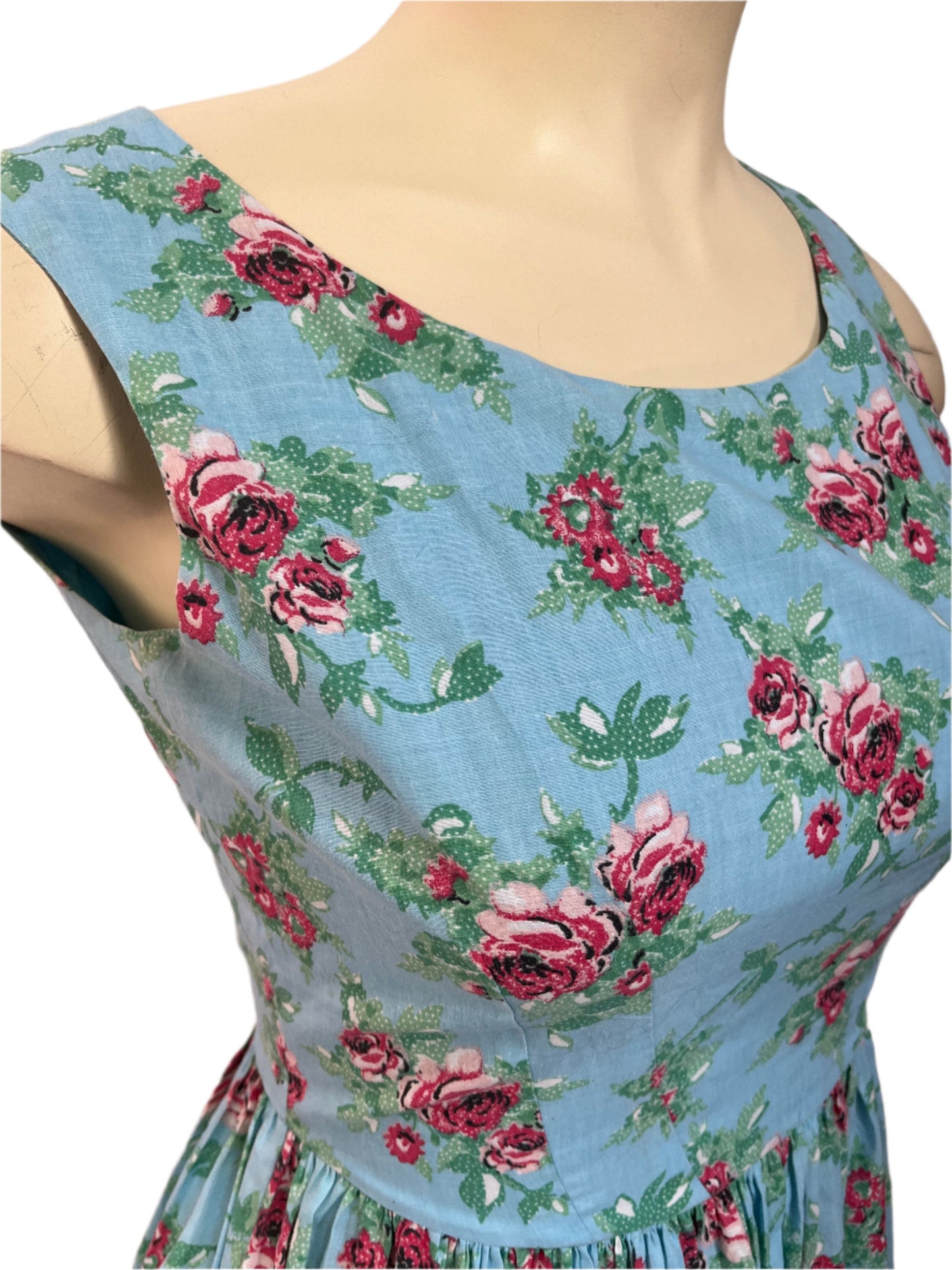 PALE BLUE ROSE DRESS sz 12