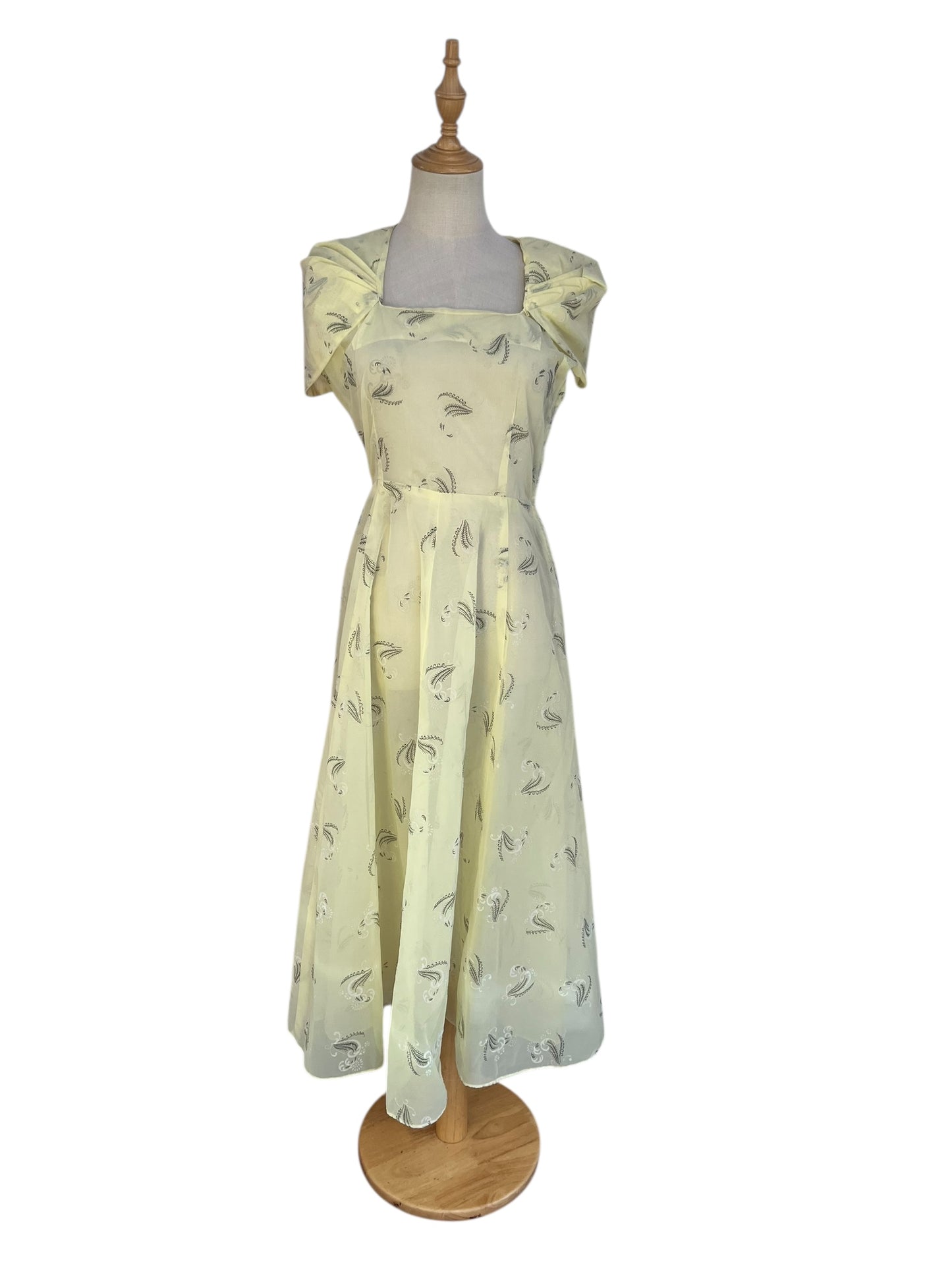 SUBLIME YELLOW 1940/50s DRESS SZ 8