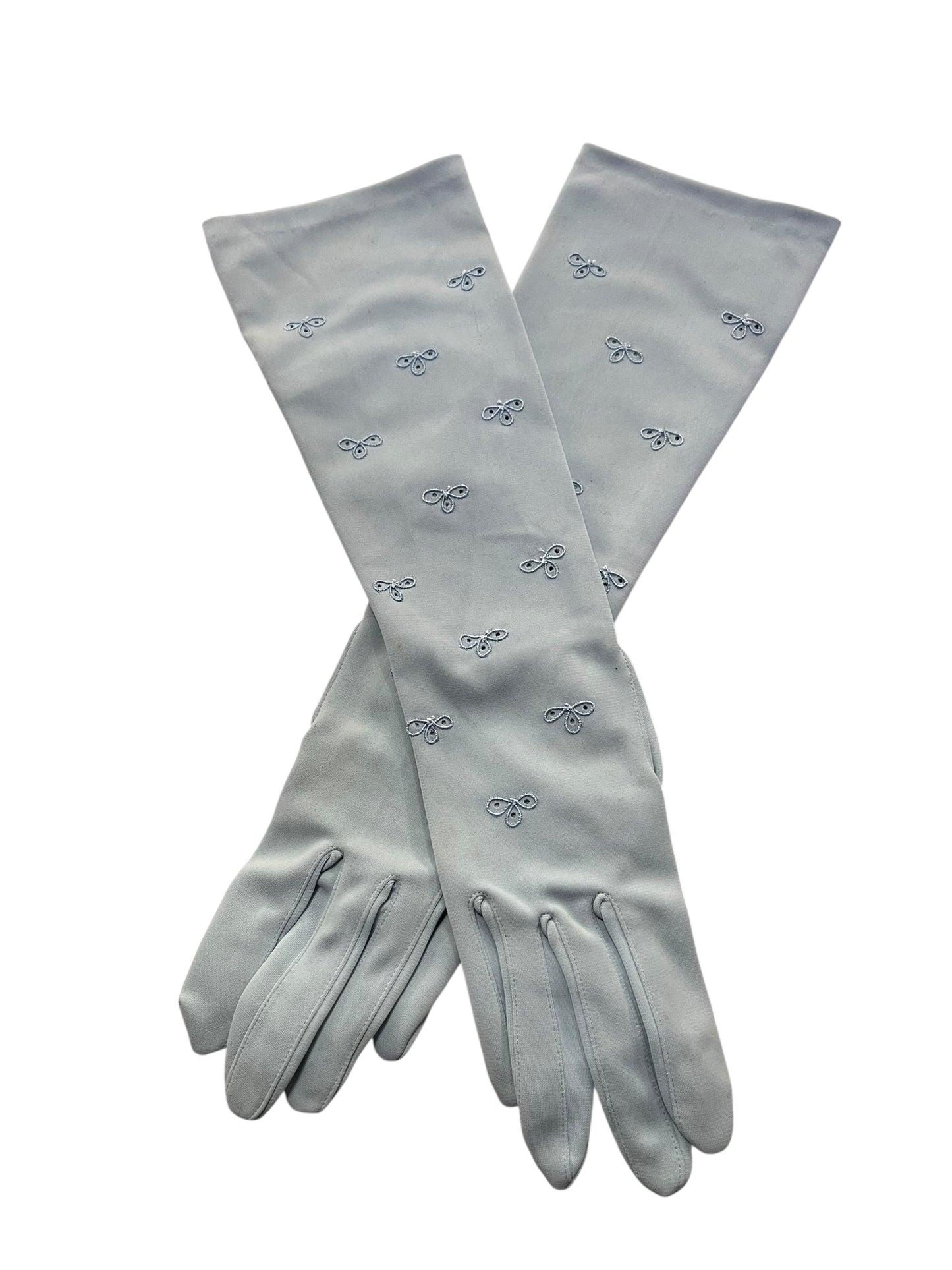PASTEL BLUE LONG GLOVES 6.5
