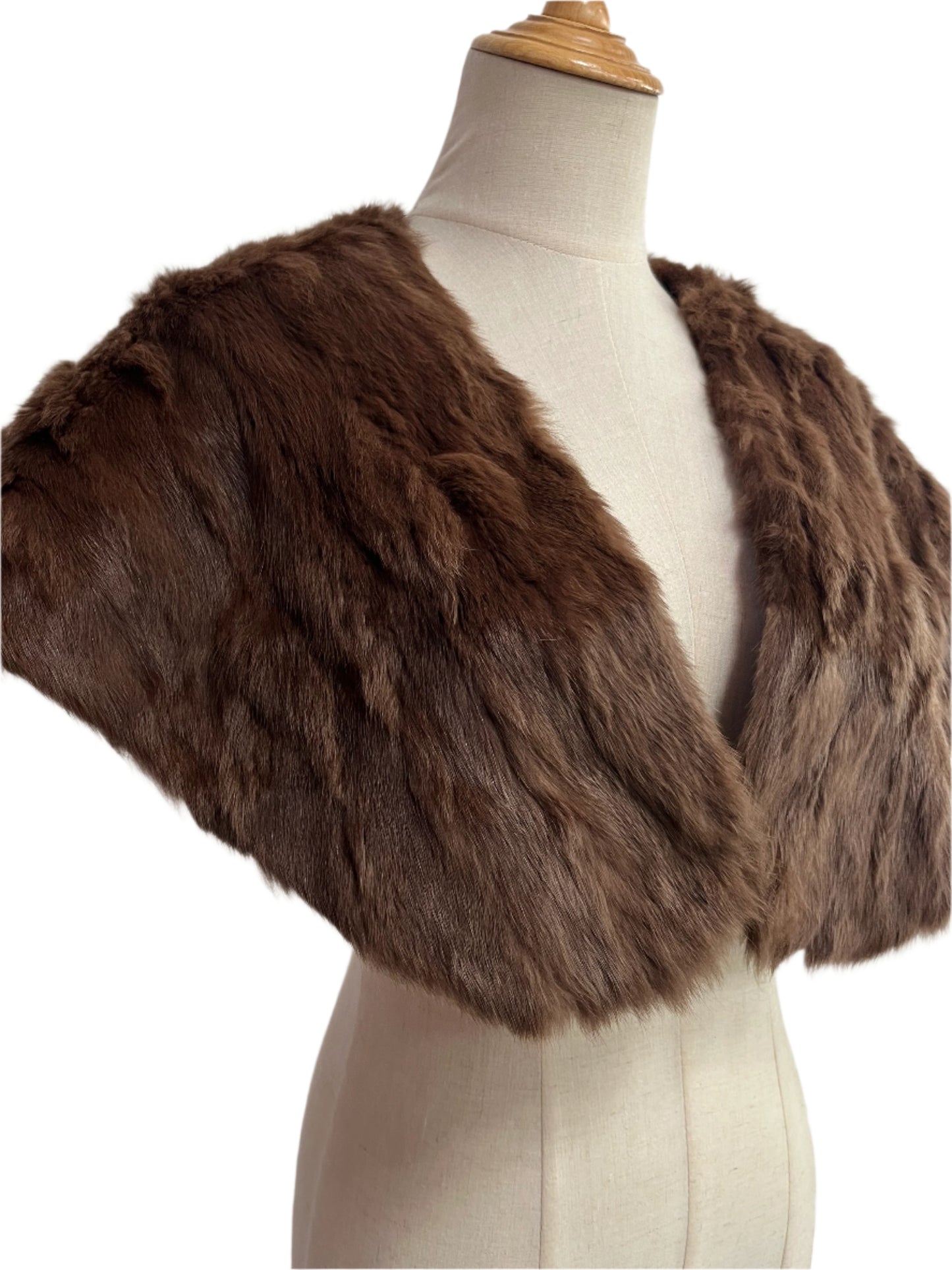 BROWN FUR CAPELET SZ 8- 10