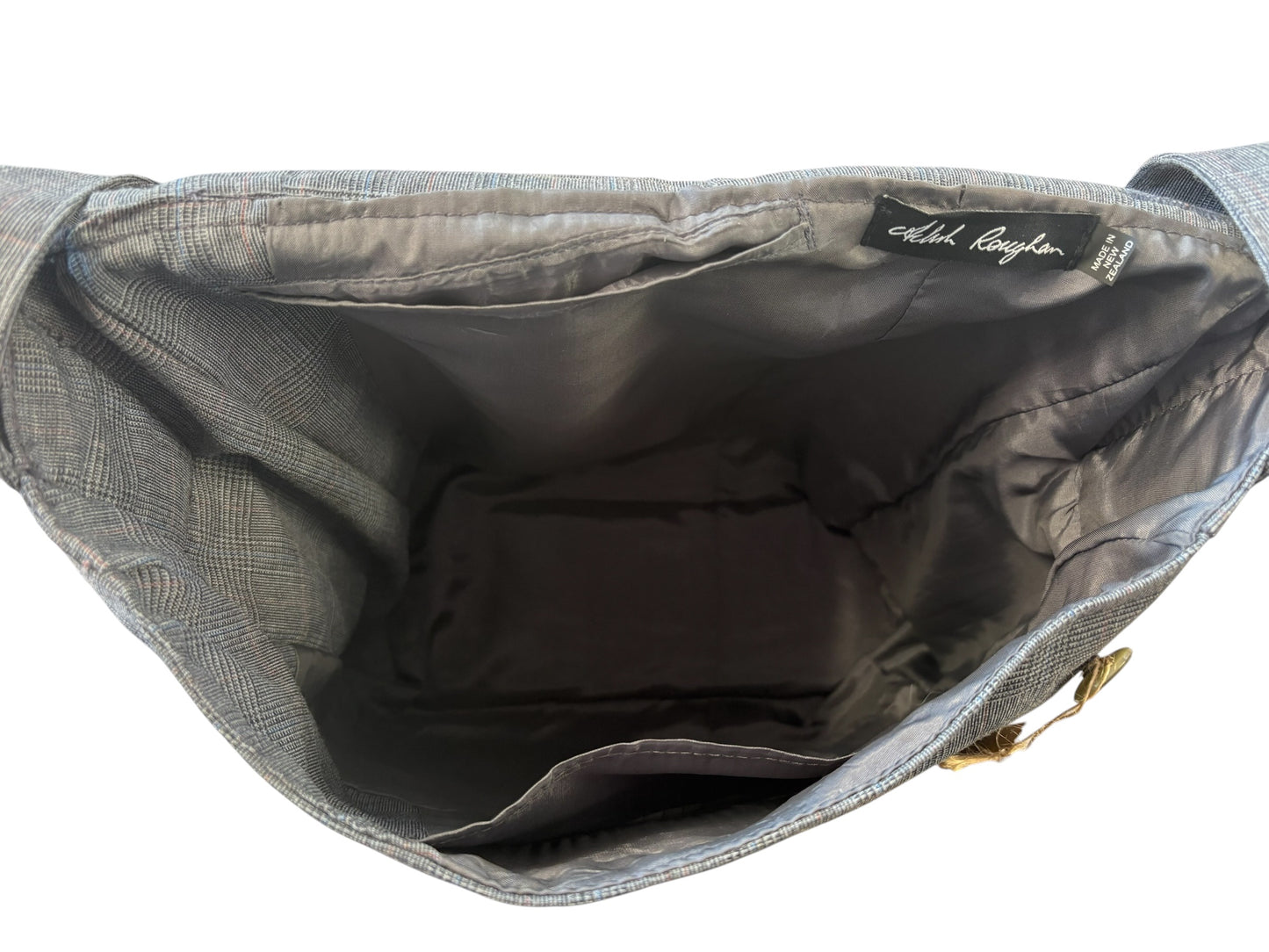 BLUE GREY RECYCLED SUIT JACKET SATCHEL