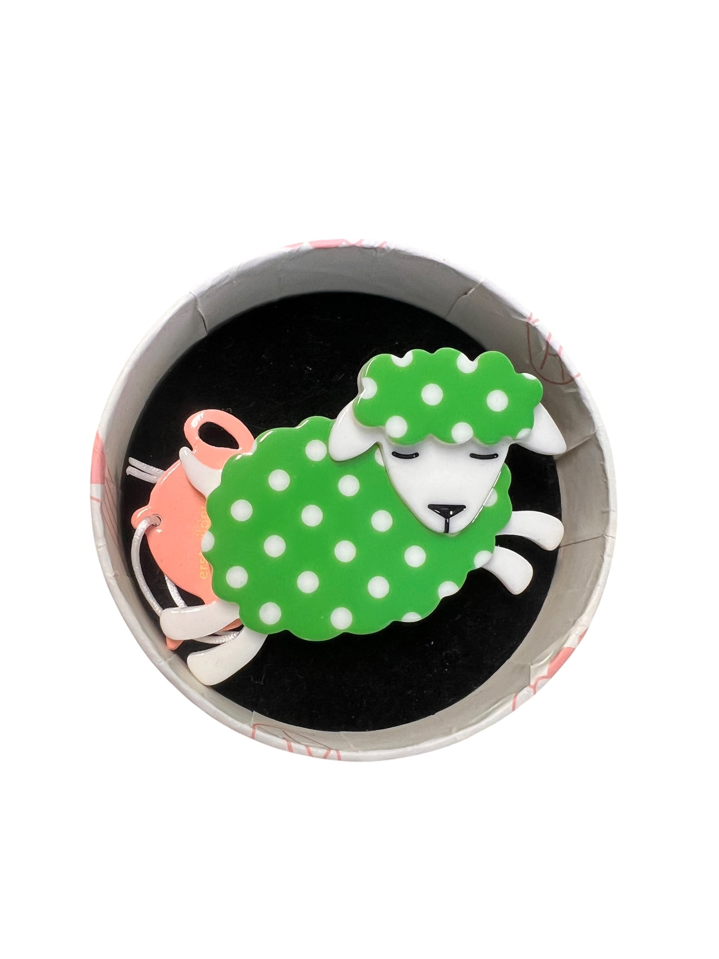 ERSTWILDER - BELLAMY THE BLACK SHEEP (GREEN) BROOCH