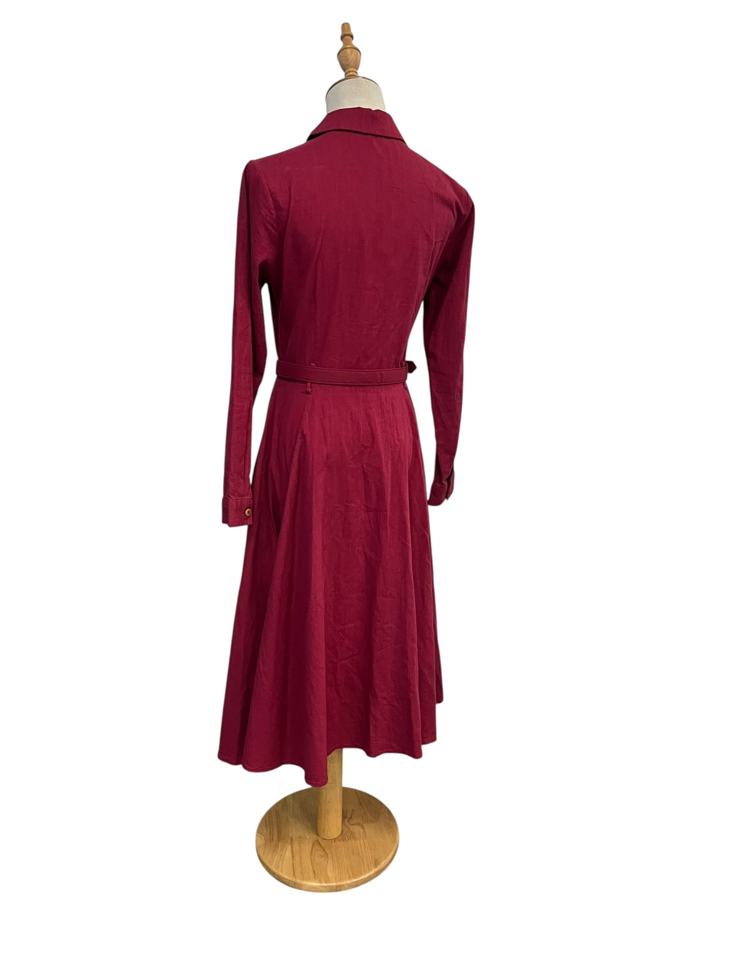 COLLECTIF BURGUNDY SHIRT DRESS | 8