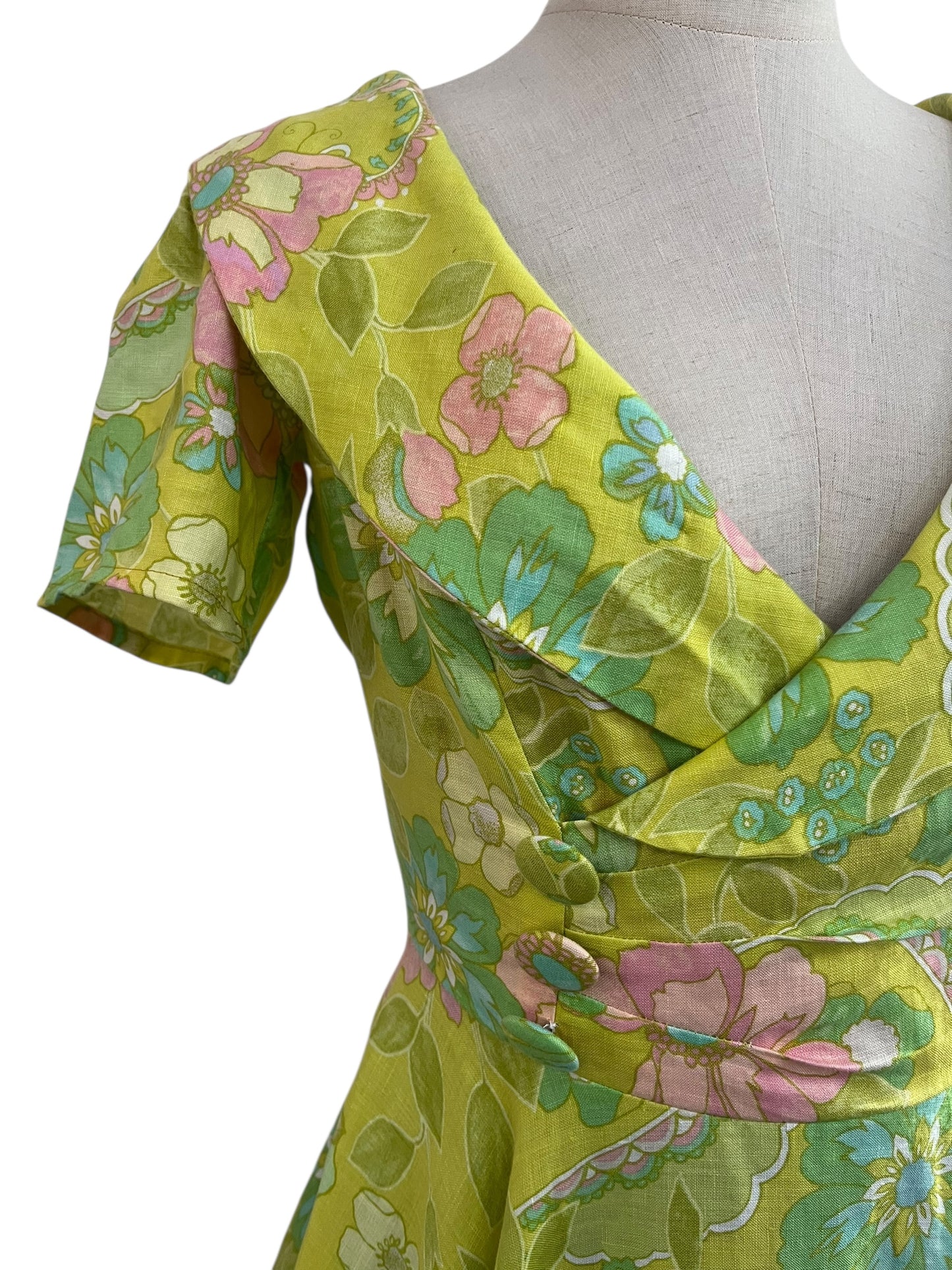 GORGEOUS VIBRANT LINEN DRESS SZ 8