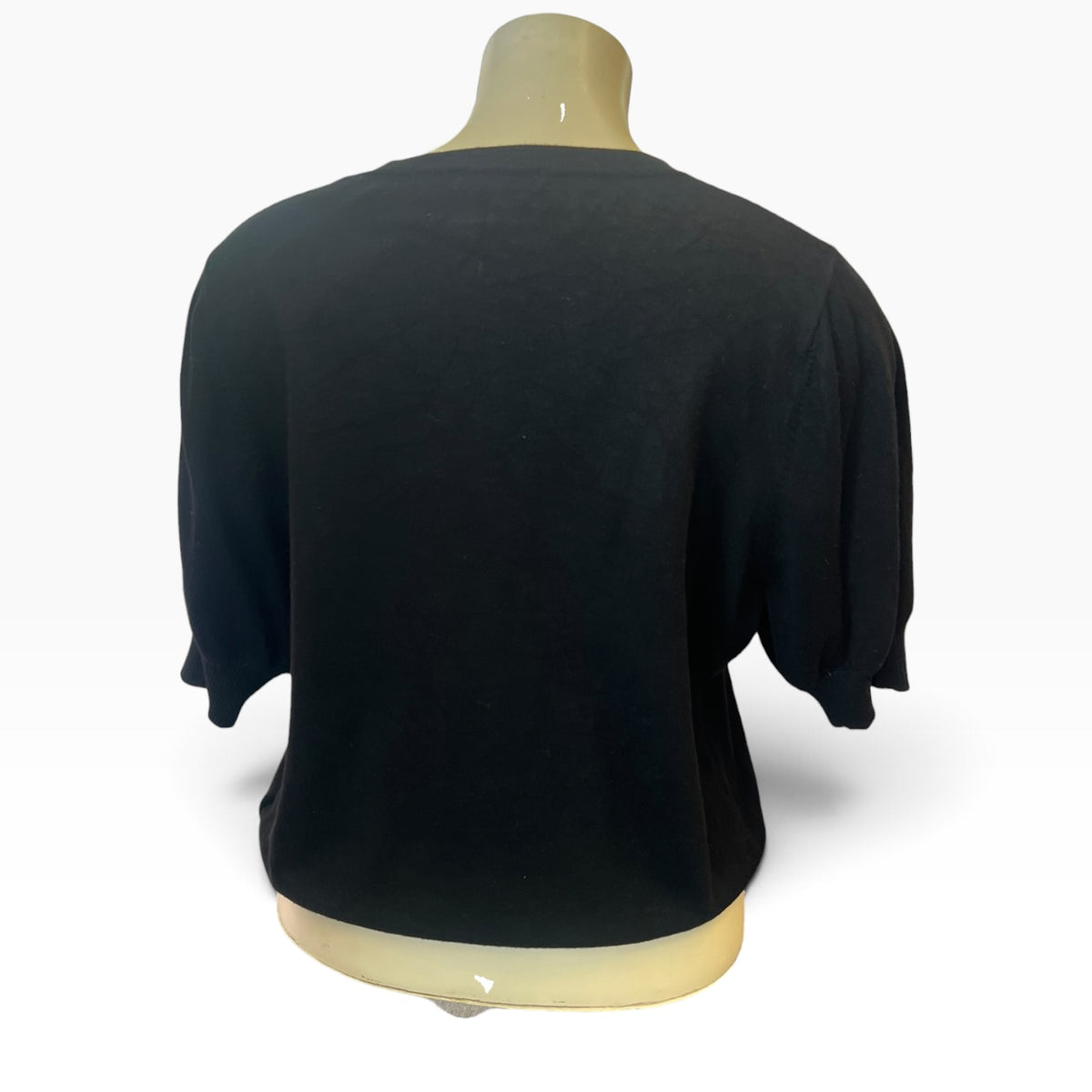 BLACK BANNED KNIT TOP | 3Xl