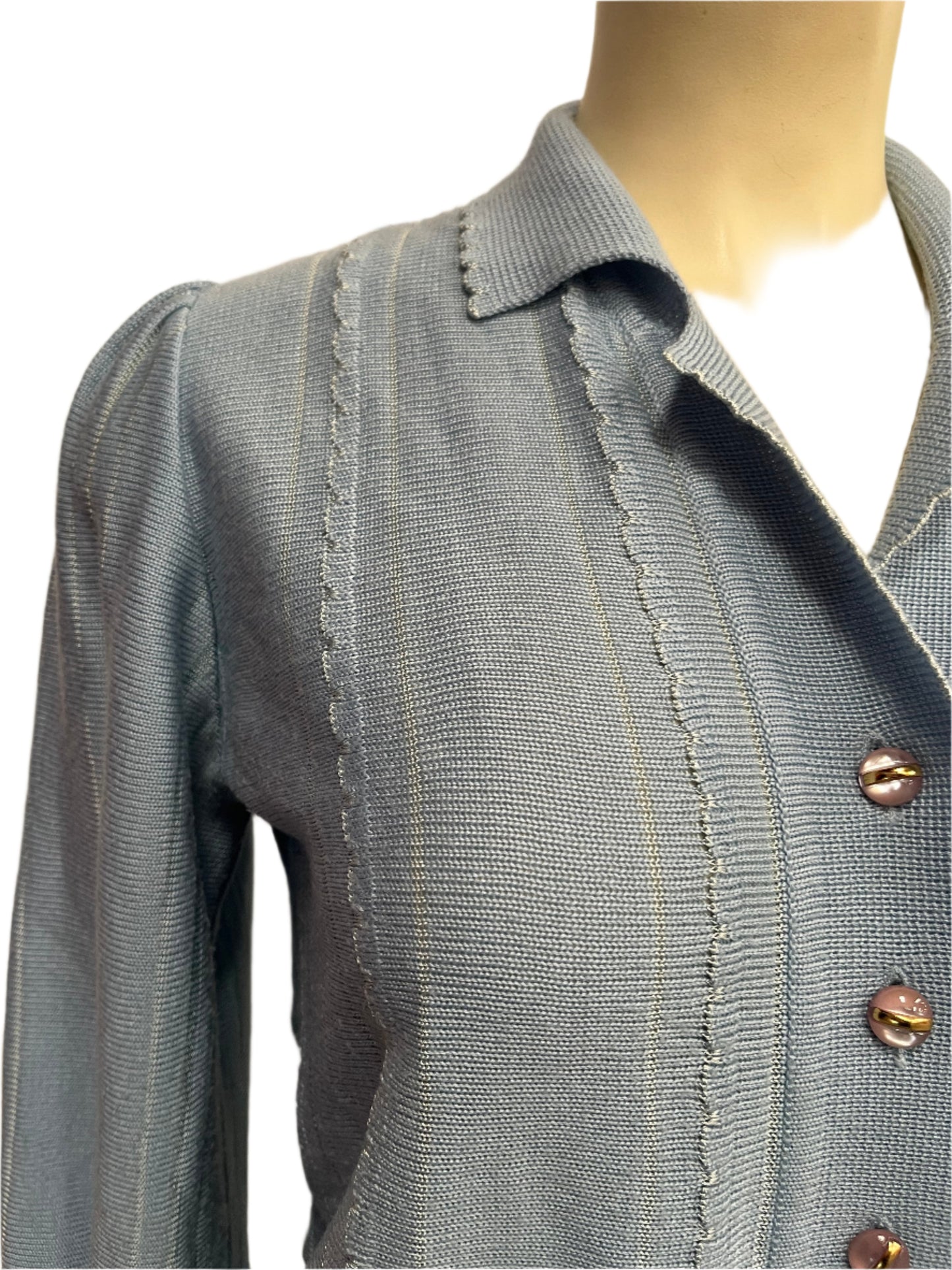 GRACIA BLUE KNIT CARDIGAN SZ 14
