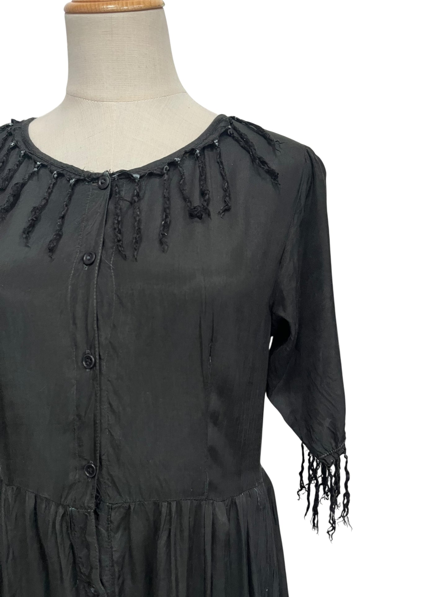 MAYA BOHO BLACK COTTON DRESS | 10