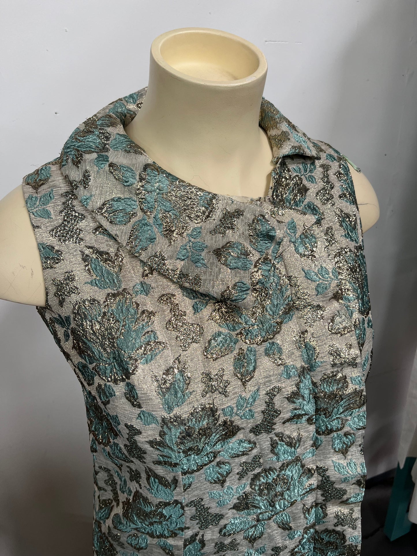 METALLIC BROCADE DRESS sz 14/16