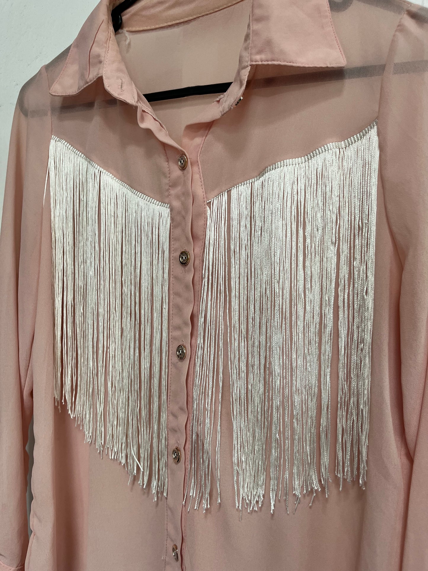 BLUSH TASSEL COUNTRY SHIRT sz 10