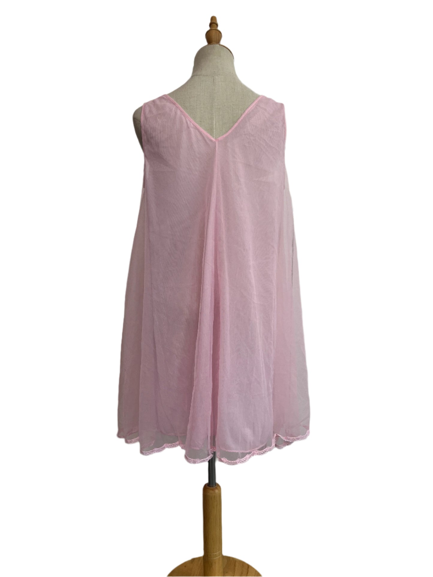 PINK NYLON NIGHTIE SET SZ 14
