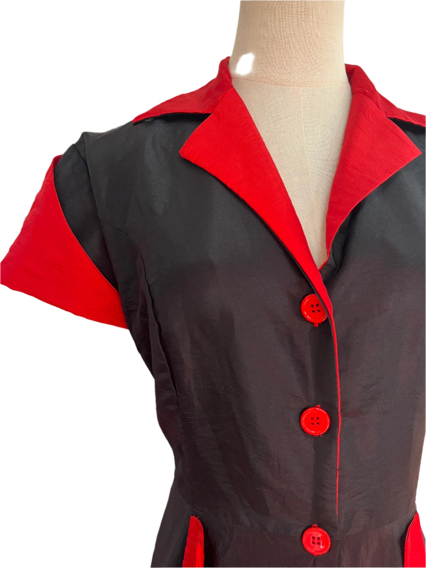 BLACK & RED DINER DRESS SZ 14