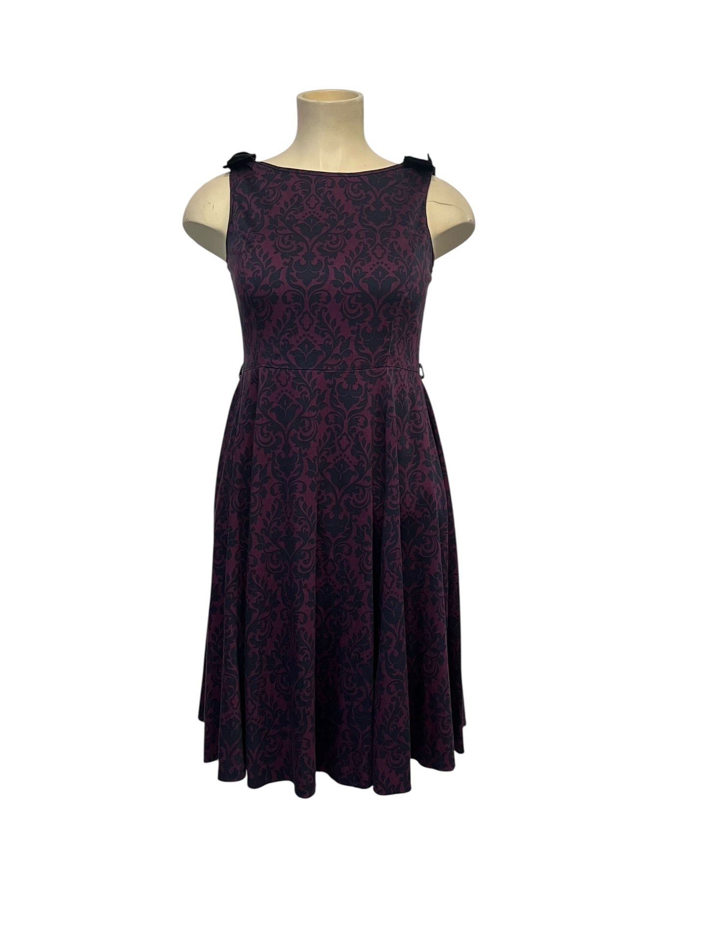 LADY VINTAGE MAROON DAMASK DRESS | 18