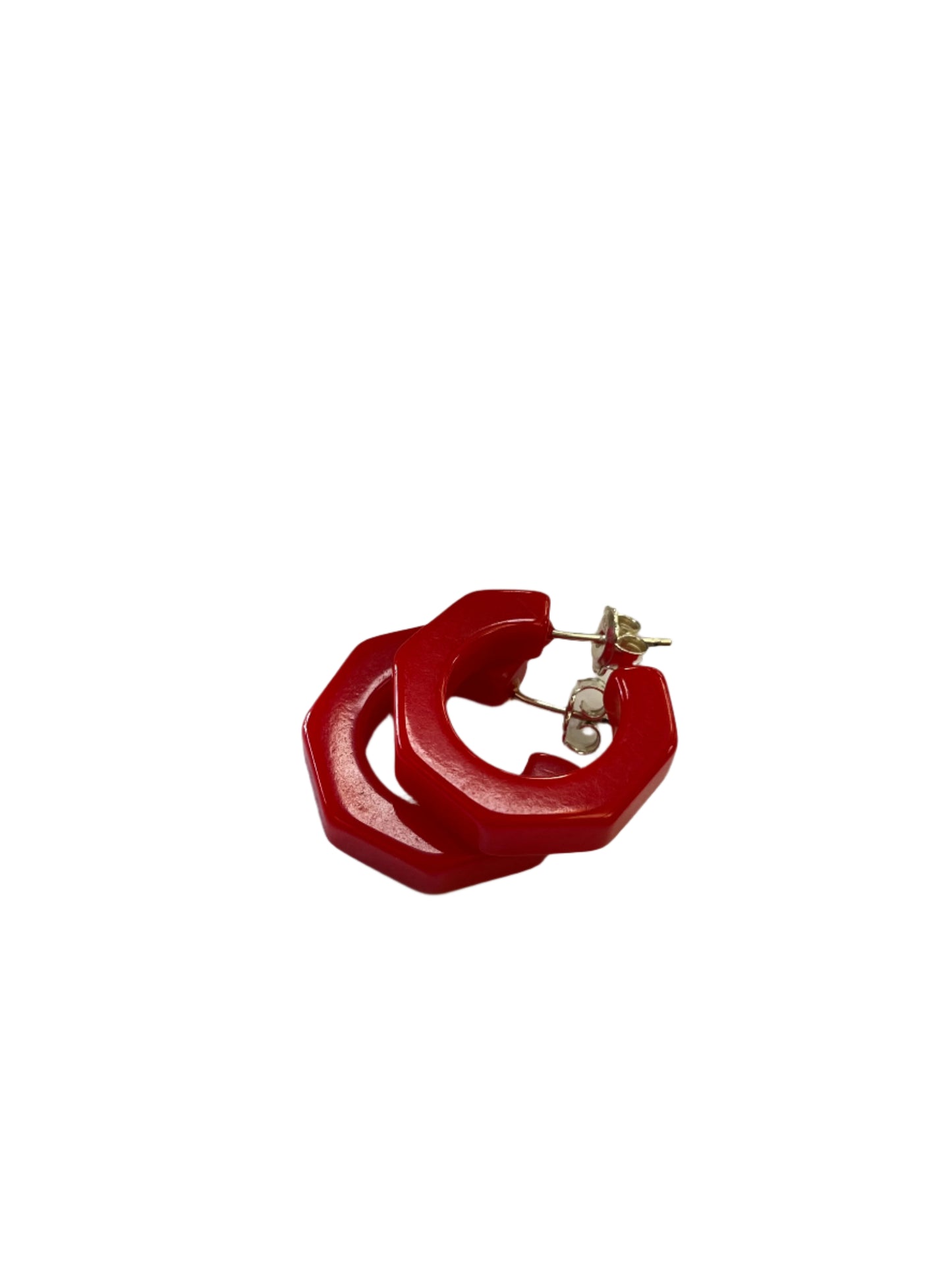 RED BAKELITE EARRINGS