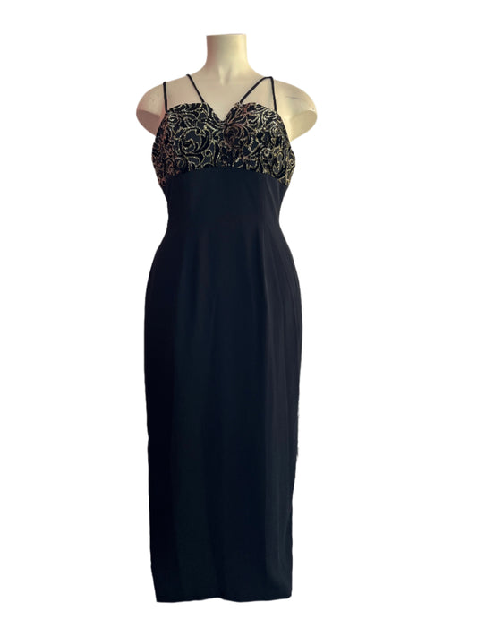 BLACK & GOLD GOWN SZ 18