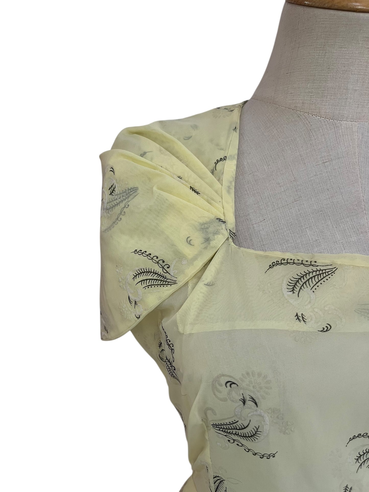 SUBLIME YELLOW 1940/50s DRESS SZ 8