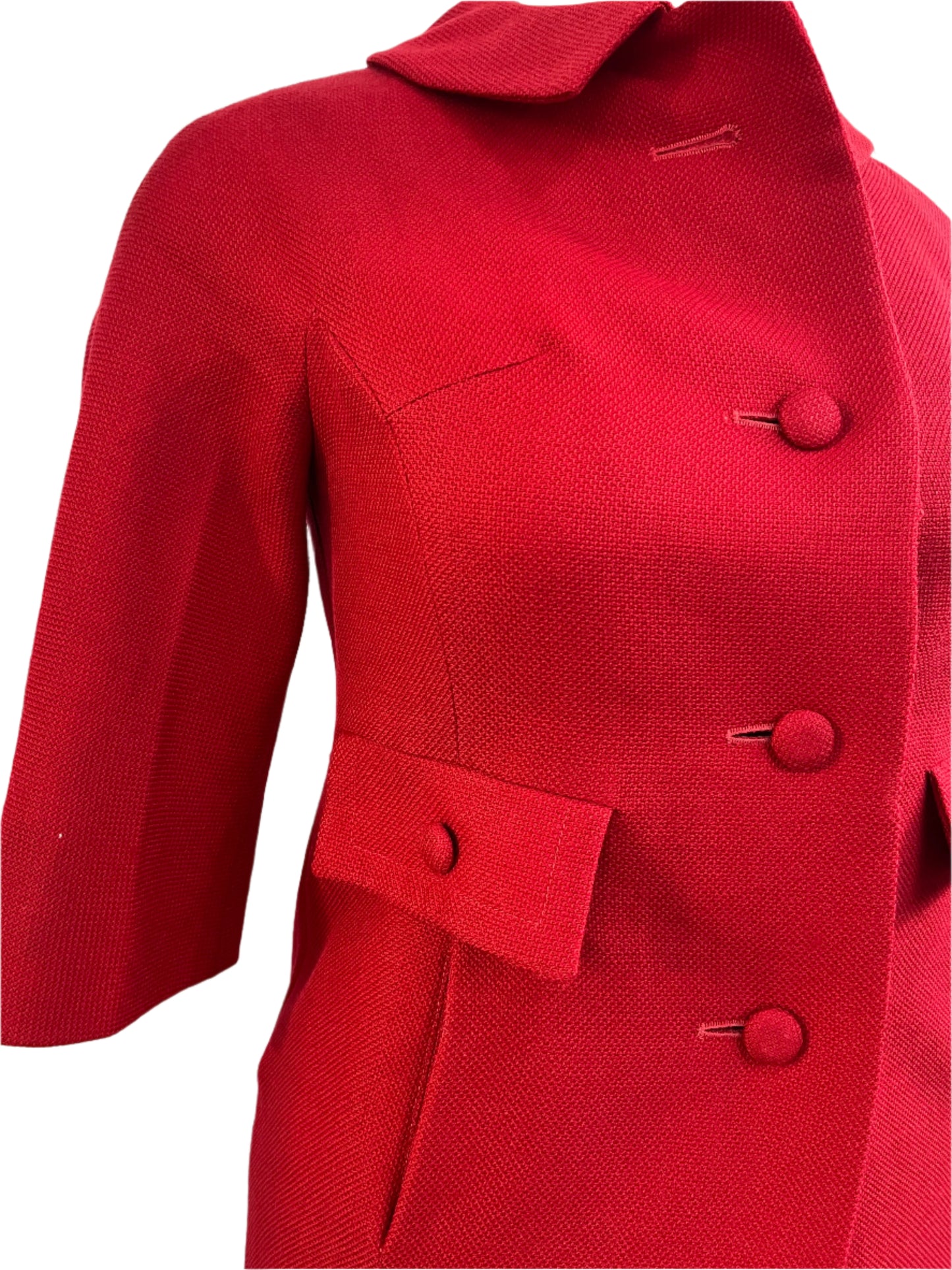 CLARKES (CHCH) RED WOOL 60s COAT SZ 12