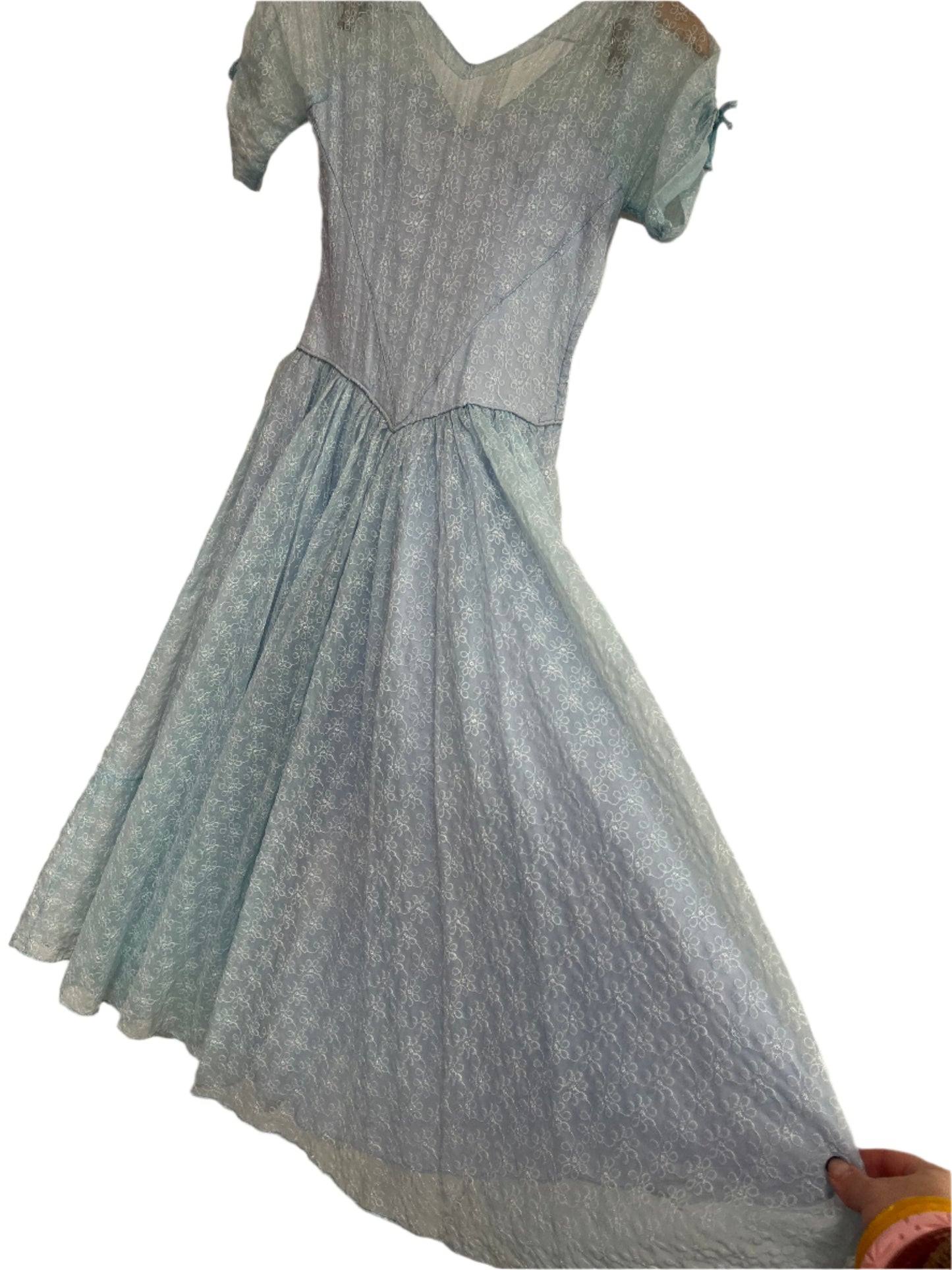 PRETTY IN BLUE LACE DRESS SZ 6/8