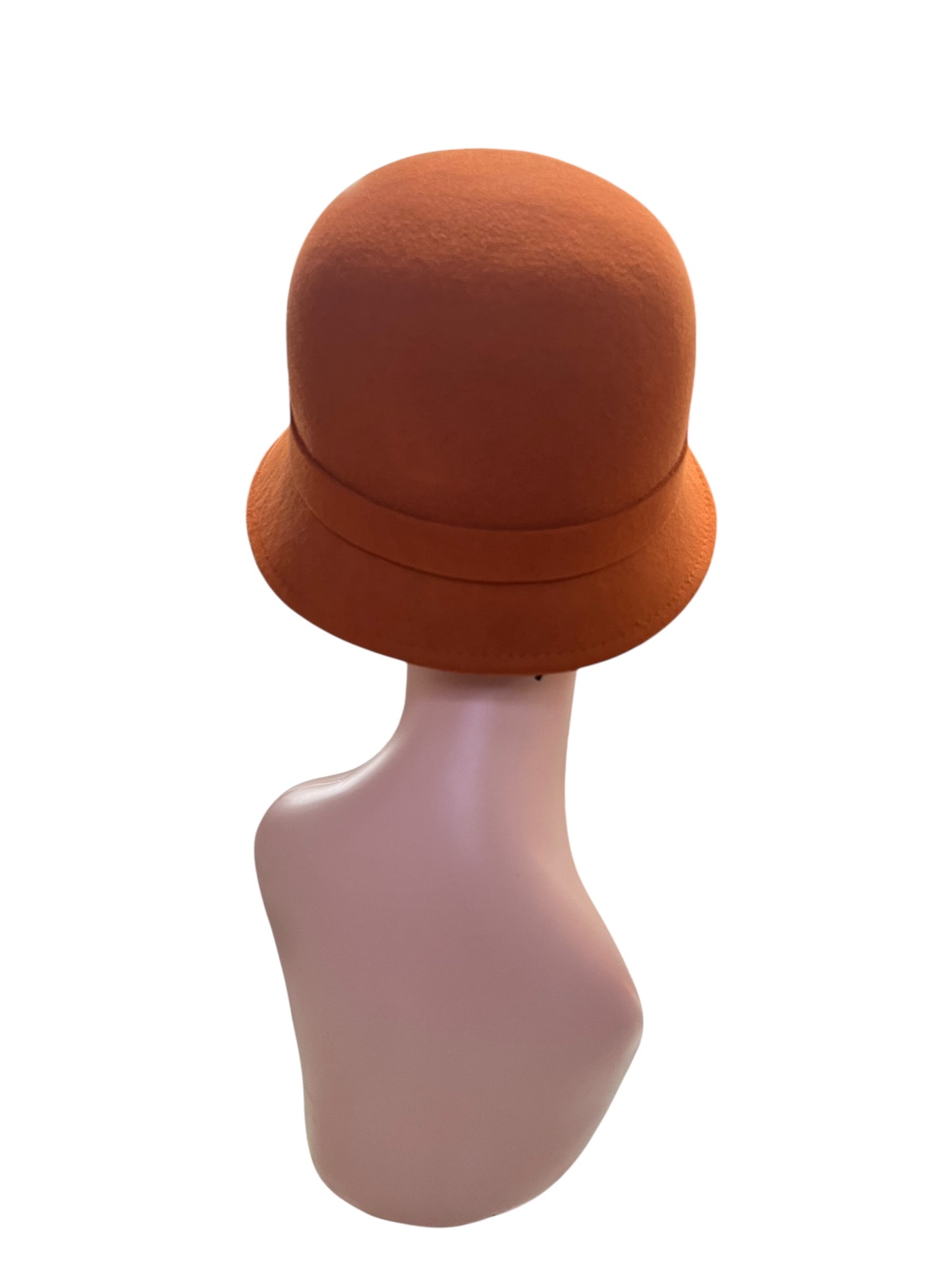 RUST ORANGE CLOCHE HAT