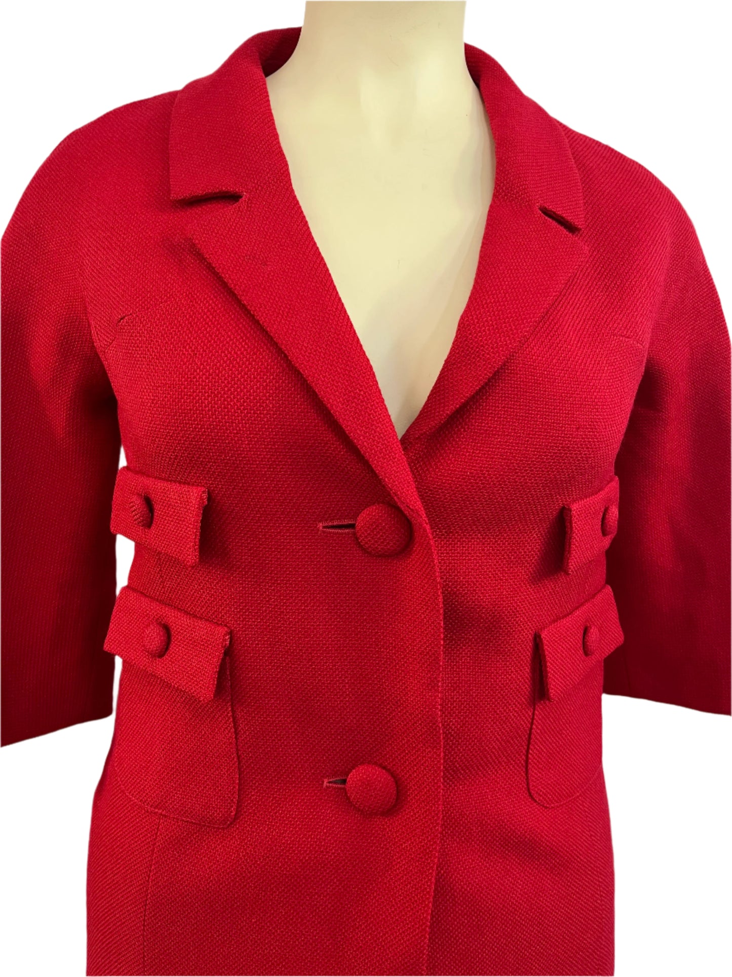CLARKES (CHCH) RED WOOL 60s COAT SZ 14