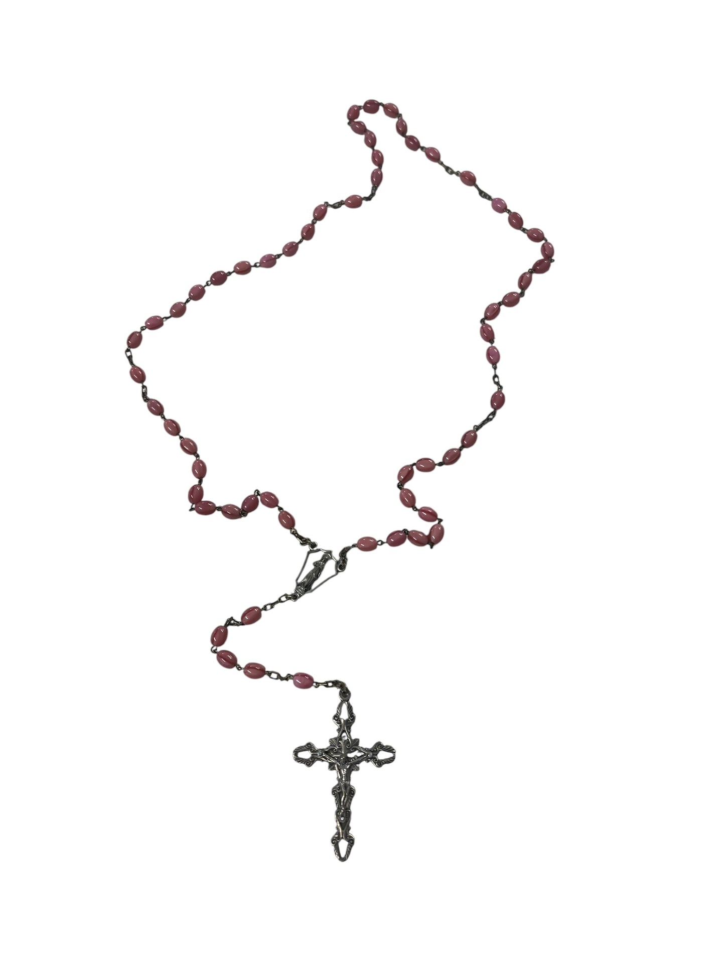 PINK ITALIAN ROSARY NECKLACE