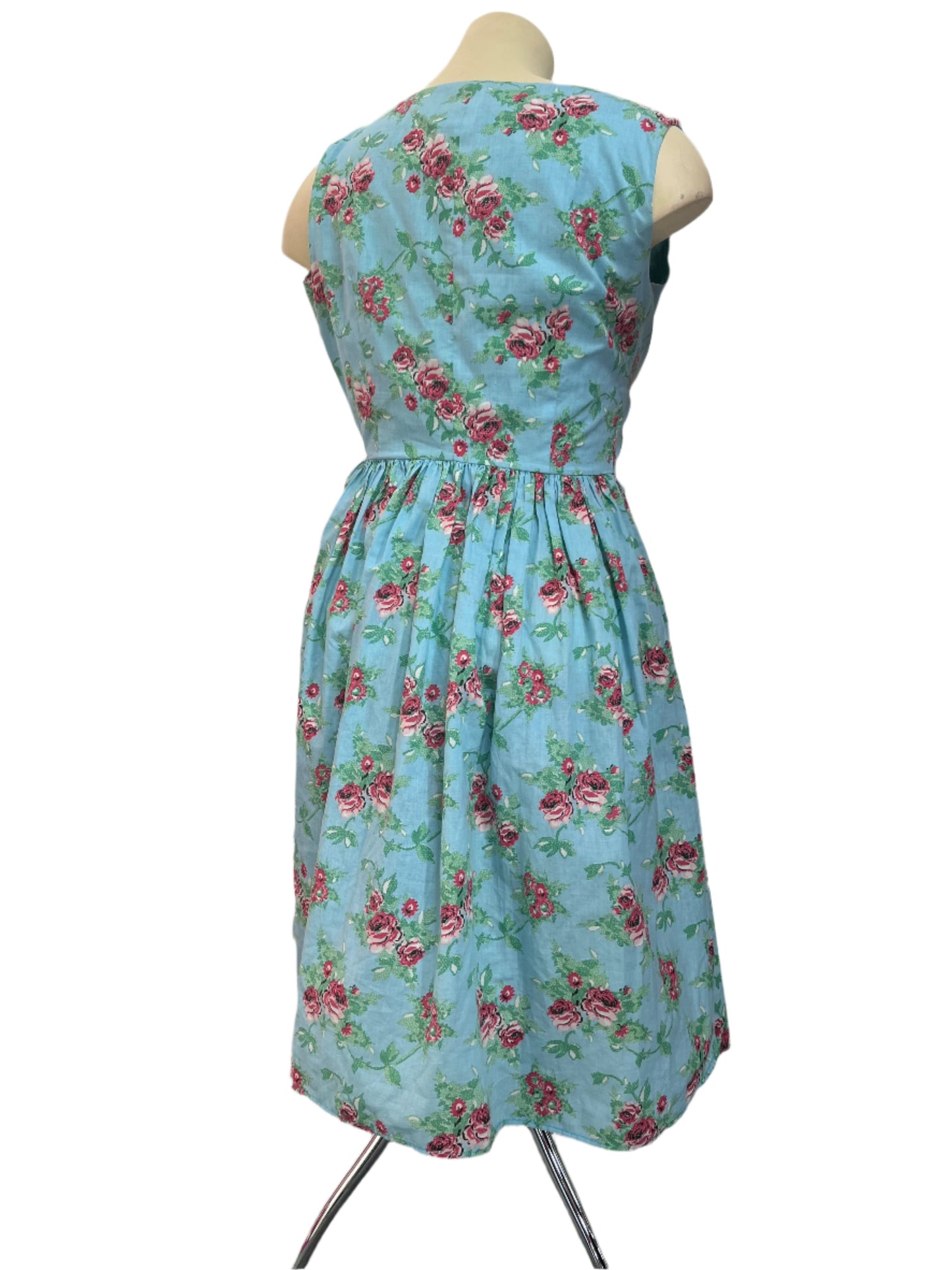 PALE BLUE ROSE DRESS sz 12