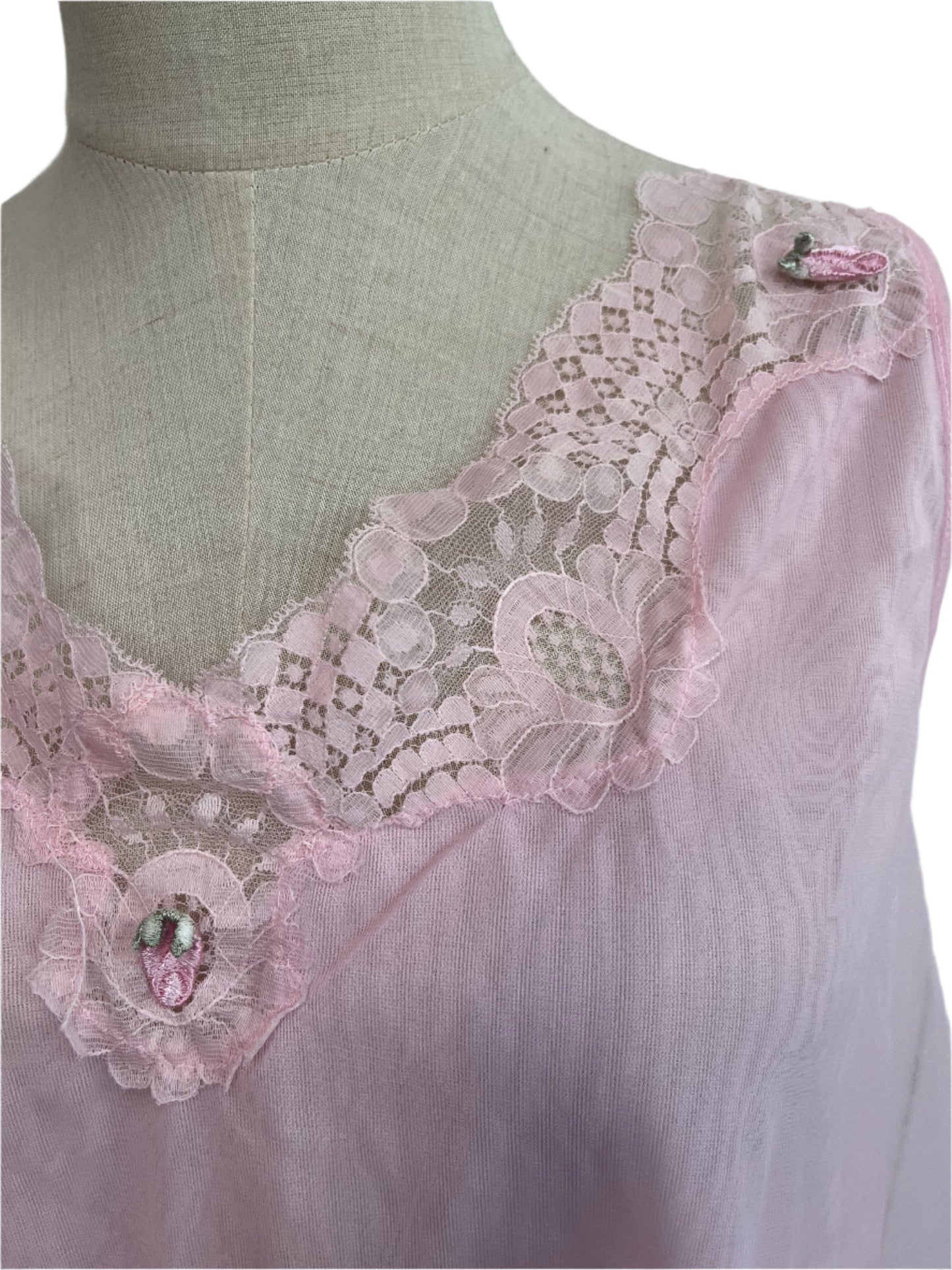 PINK NYLON NIGHTIE SET SZ 14