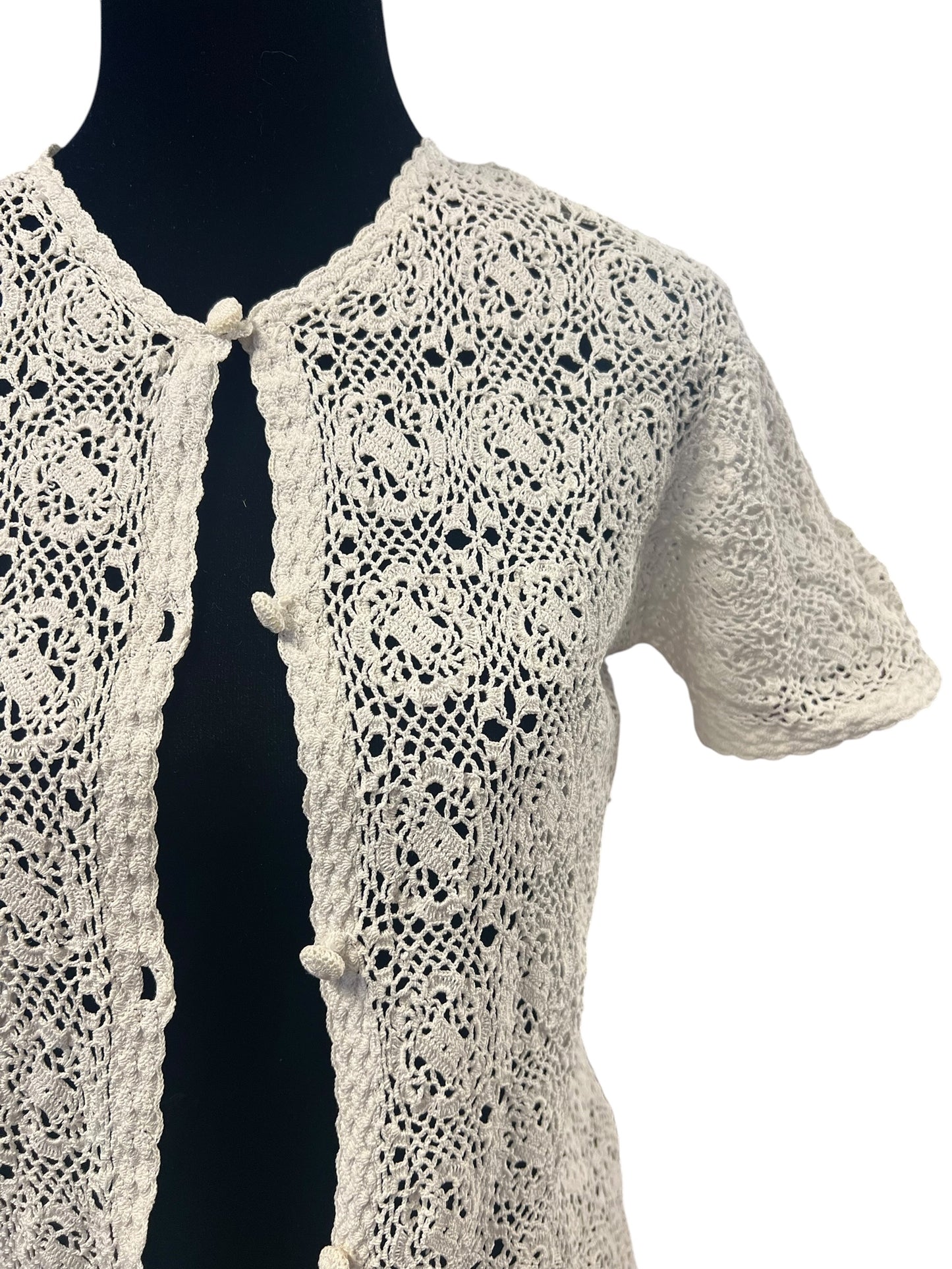 WHITE COTTON CARDIGAN