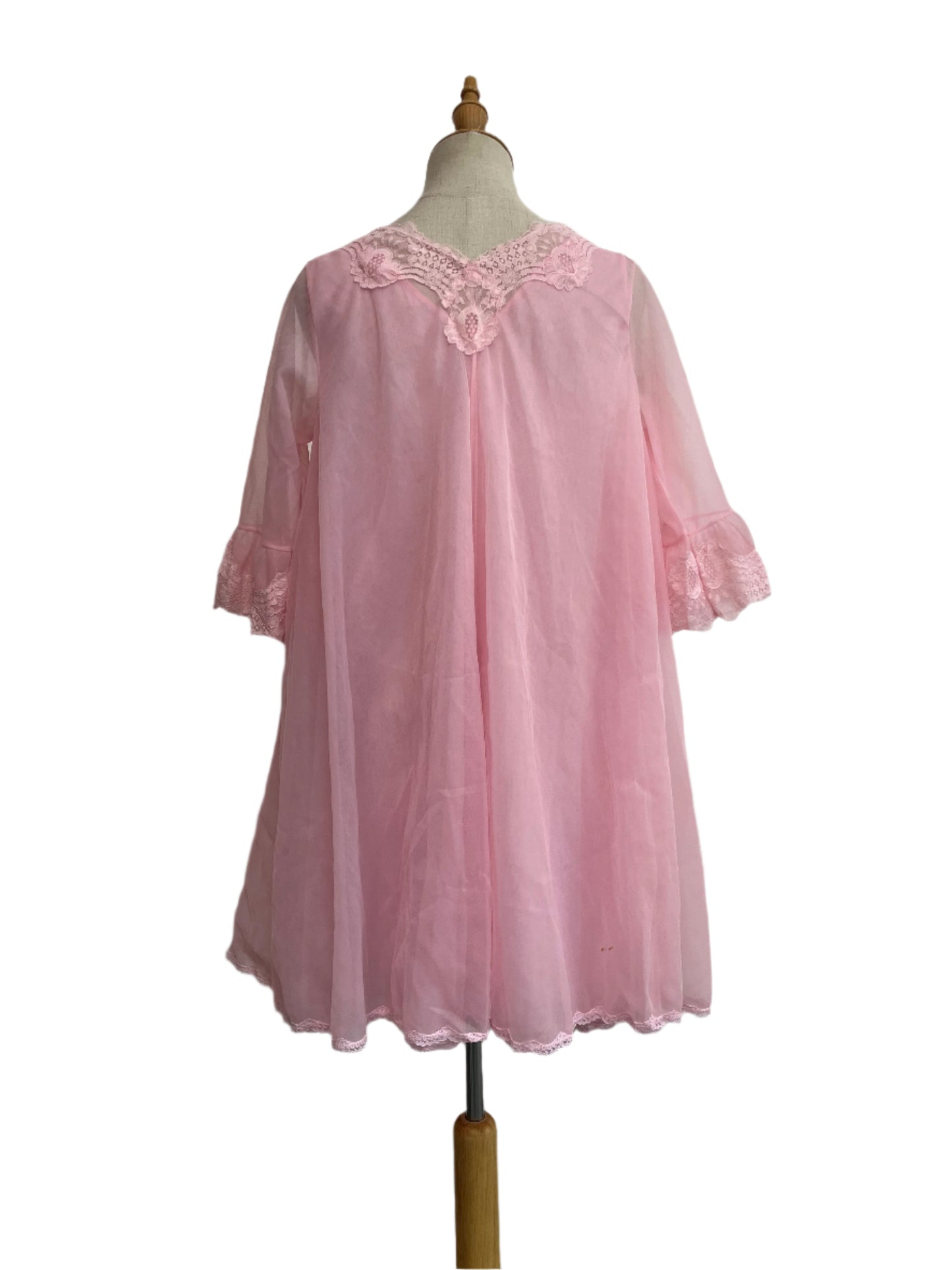 PINK NYLON NIGHTIE SET SZ 14