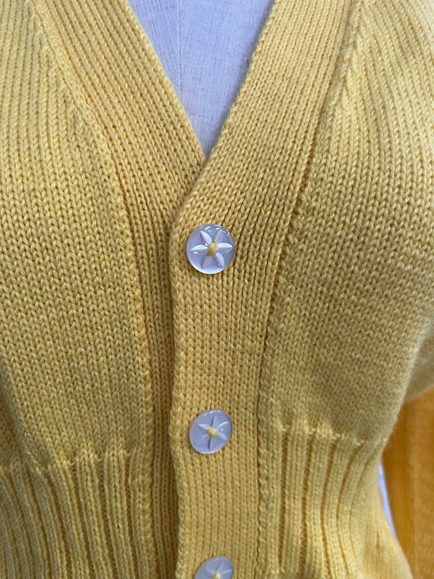 YELLOW WOOL CARDIGAN SZ 8/10